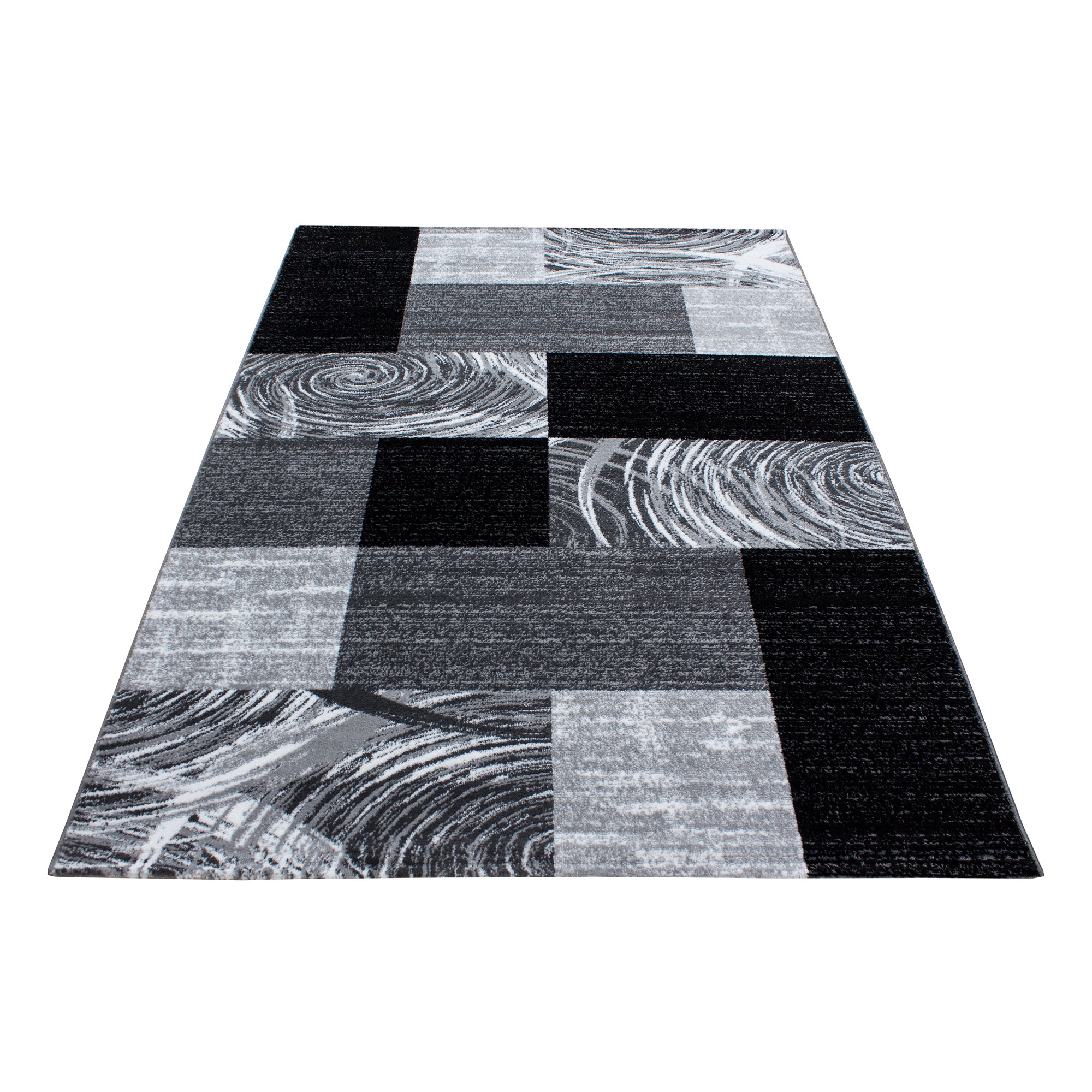 Zwart Tapijt Laagpolig Vloerkleed Omid Run - Omid Carpets