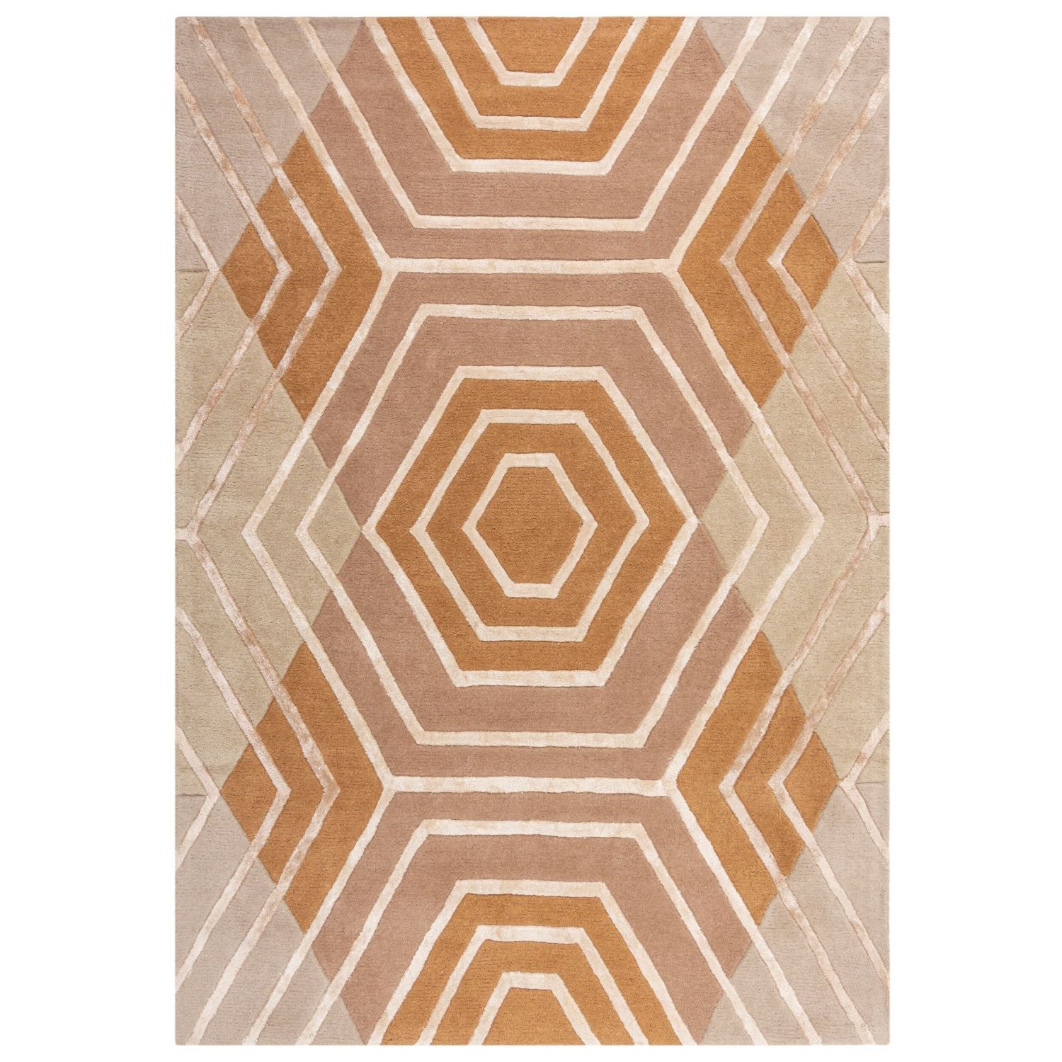 Beige Tapijt Laagpolig Wollen Vloerkleed Omid Sober Elegance