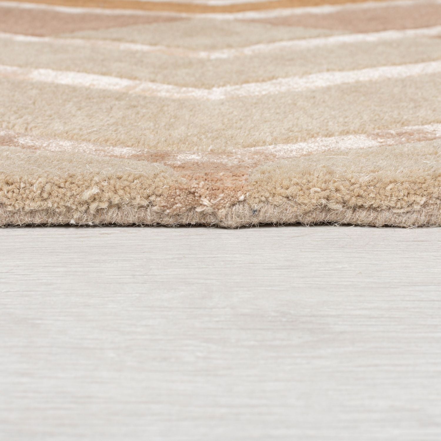 Beige Tapijt Laagpolig Wollen Vloerkleed Omid Sober Elegance