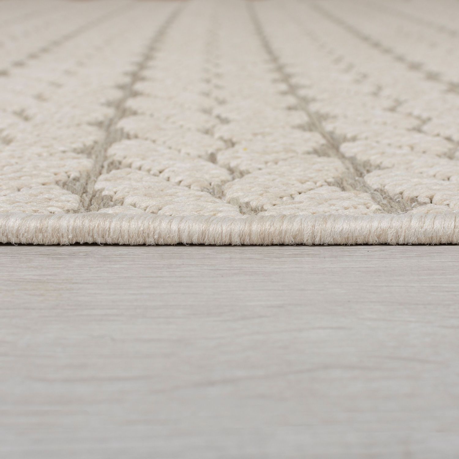 Crème Tapijt Laagpolig Vloerkleed Omid Indoor/Outdoor