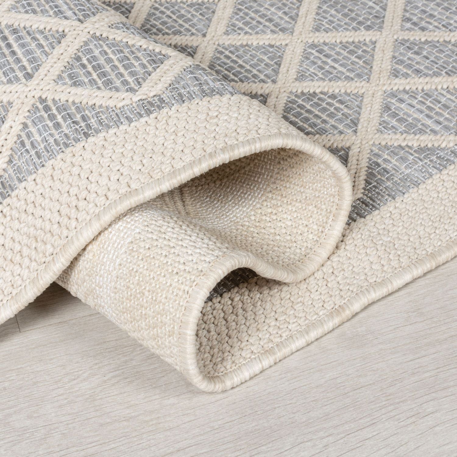 Grijs Tapijt Laagpolig Vloerkleed Omid Indoor/Outdoor