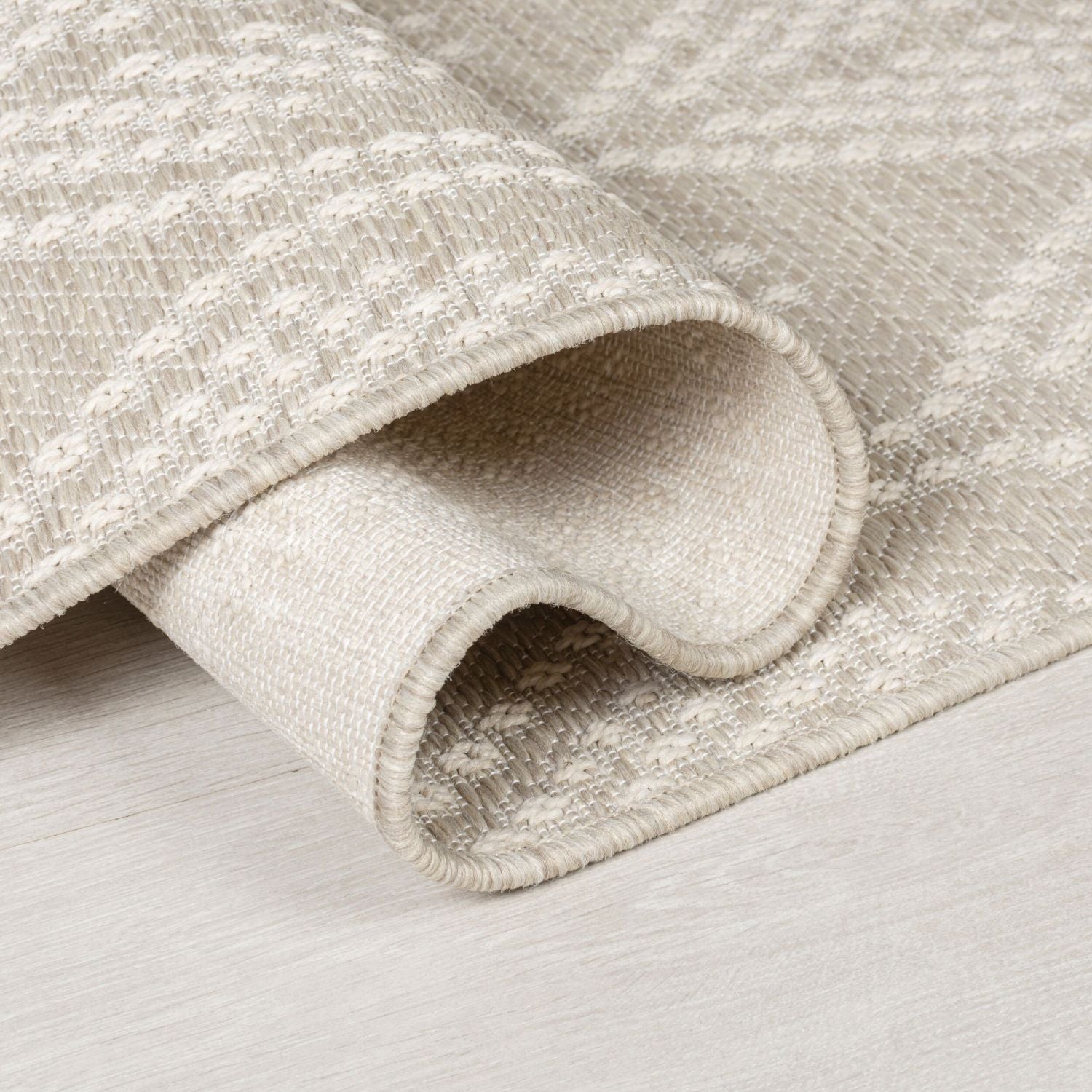 Beige Tapijt Laagpolig Vloerkleed Omid Indoor/Outdoor