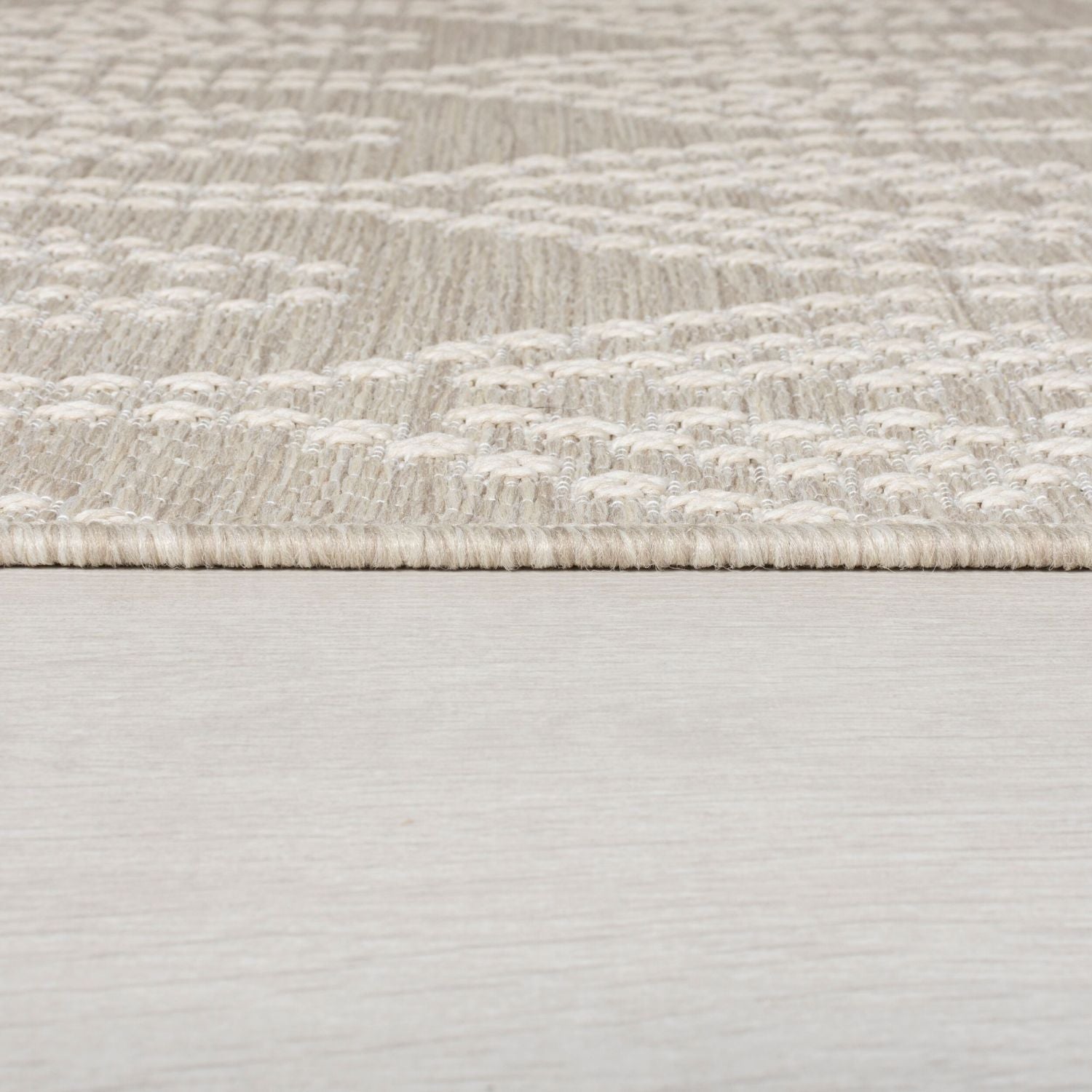 Beige Tapijt Laagpolig Vloerkleed Omid Indoor/Outdoor