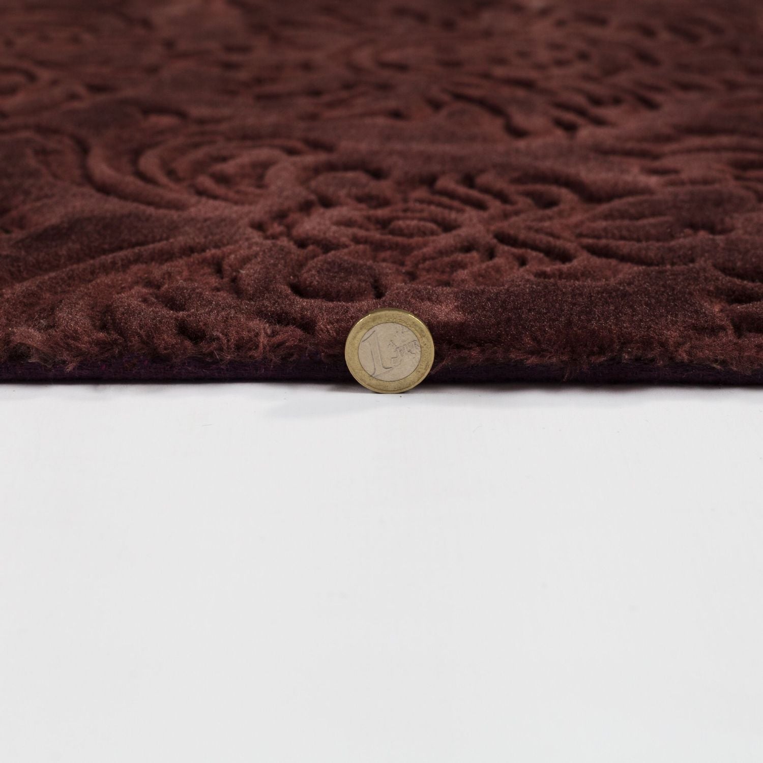 Mauve Tapijt Laagpolig Vloerkleed Omid 3D Flowers
