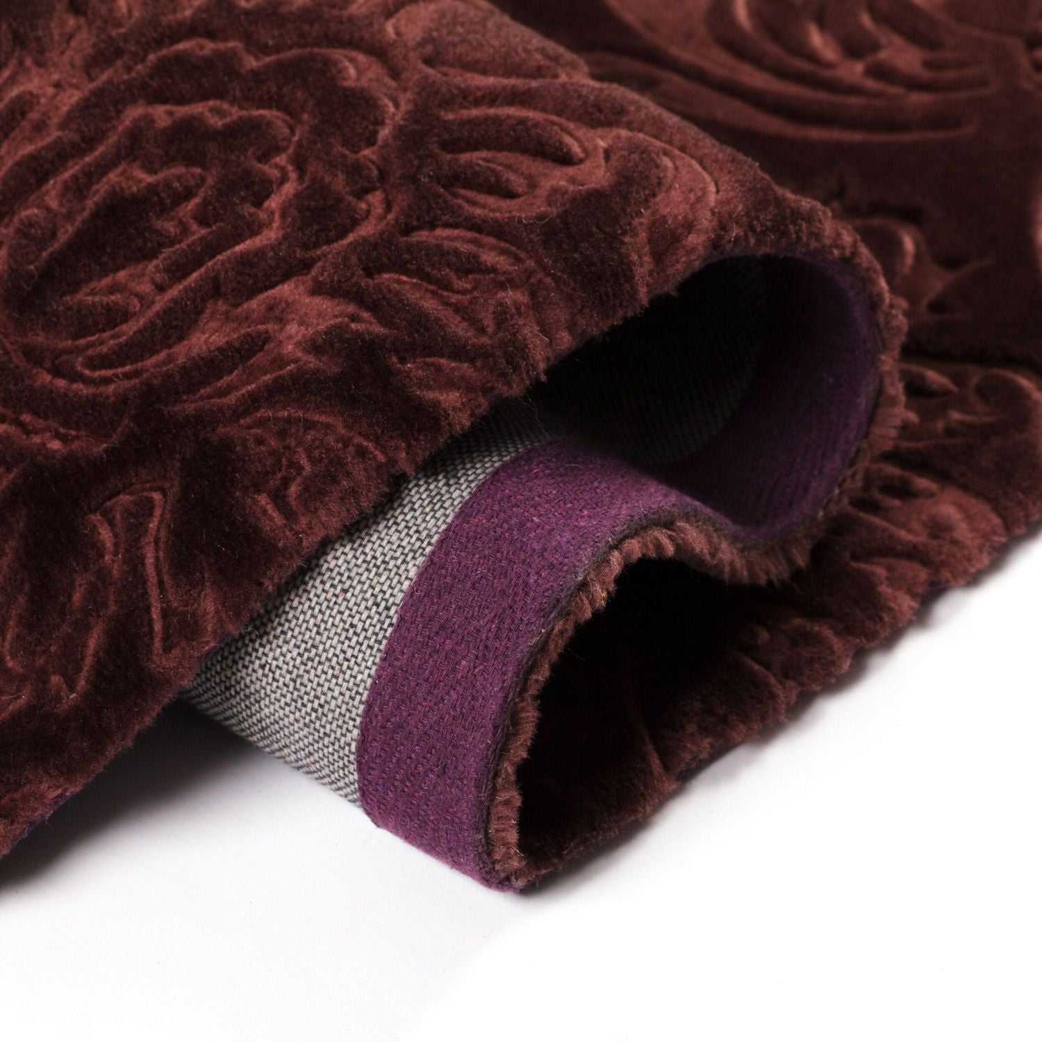 Mauve Tapijt Laagpolig Vloerkleed Omid 3D Flowers