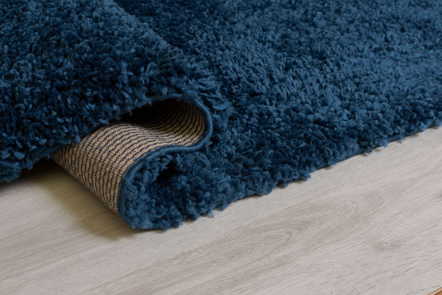 Blauw Tapijt Hoogpolig Vloerkleed Omid Premium Shaggy