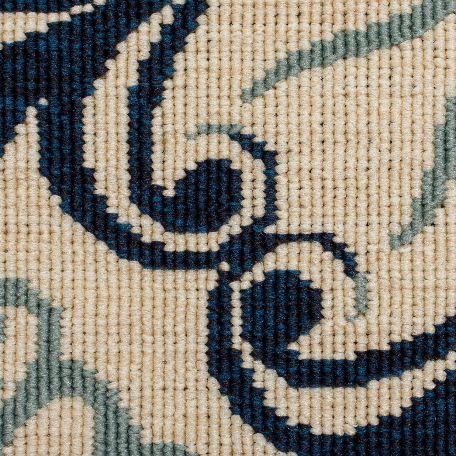 Crème / Blauw Tapijt Laagpolig Vloerkleed Omid Indoor/Outdoor