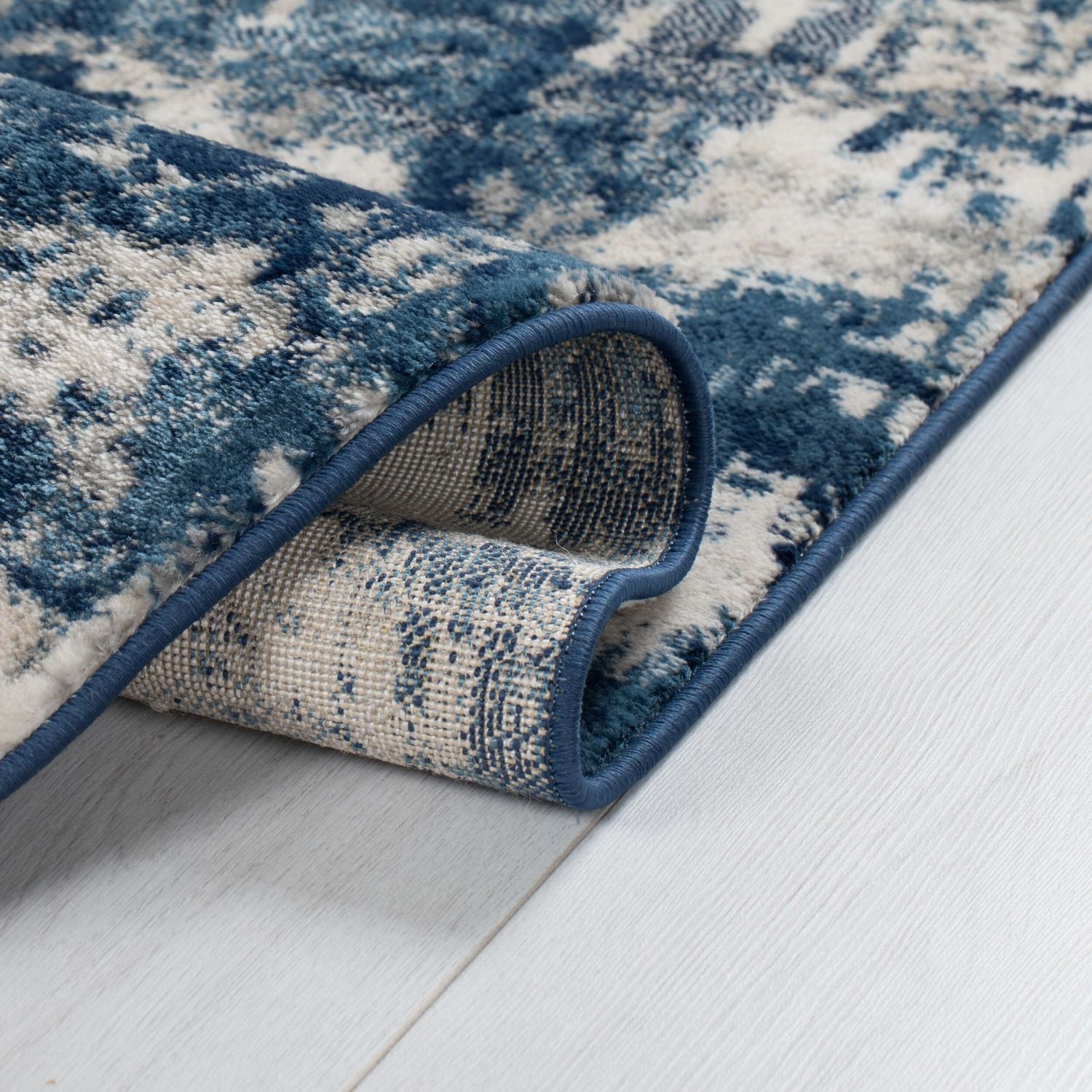 Blauw Tapijt Laagpolig Vloerkleed Omid Feeling Good