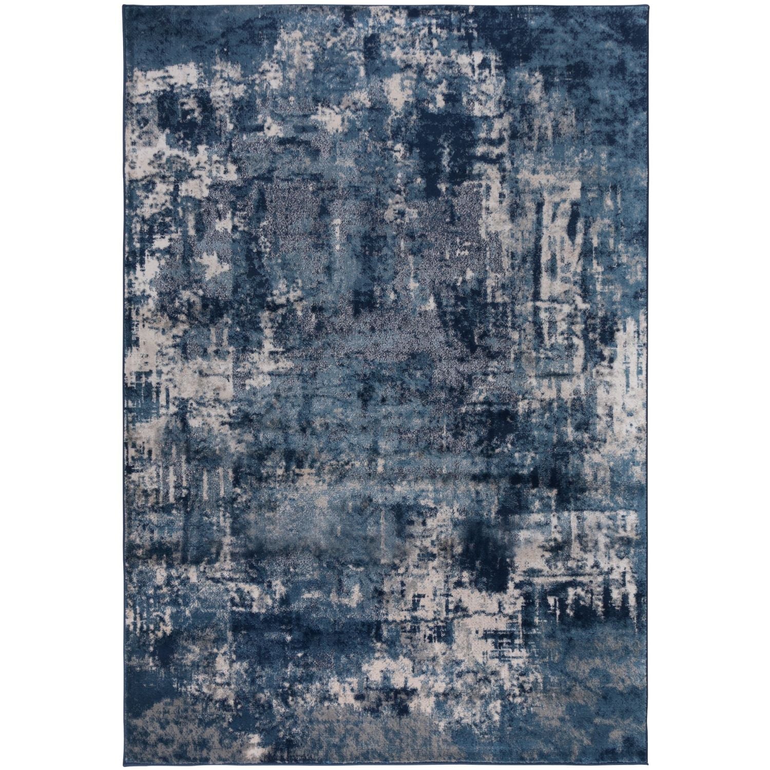 Blauw Tapijt Laagpolig Vloerkleed Omid Feeling Good