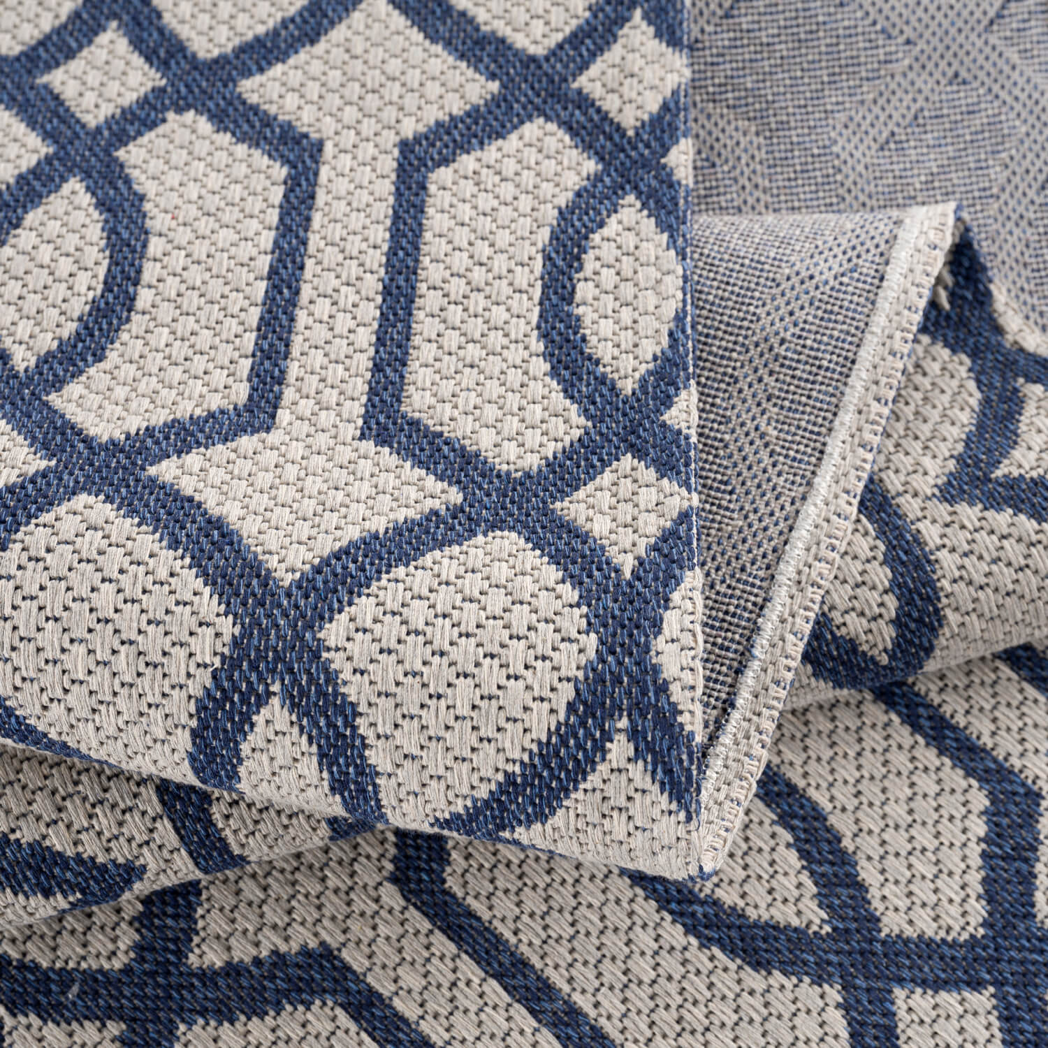 Blauw Tapijt Vlakgeweven Vloerkleed - Omid Vlakgeweven - Gemakkelijk in onderhoud 3 - Omid Carpets