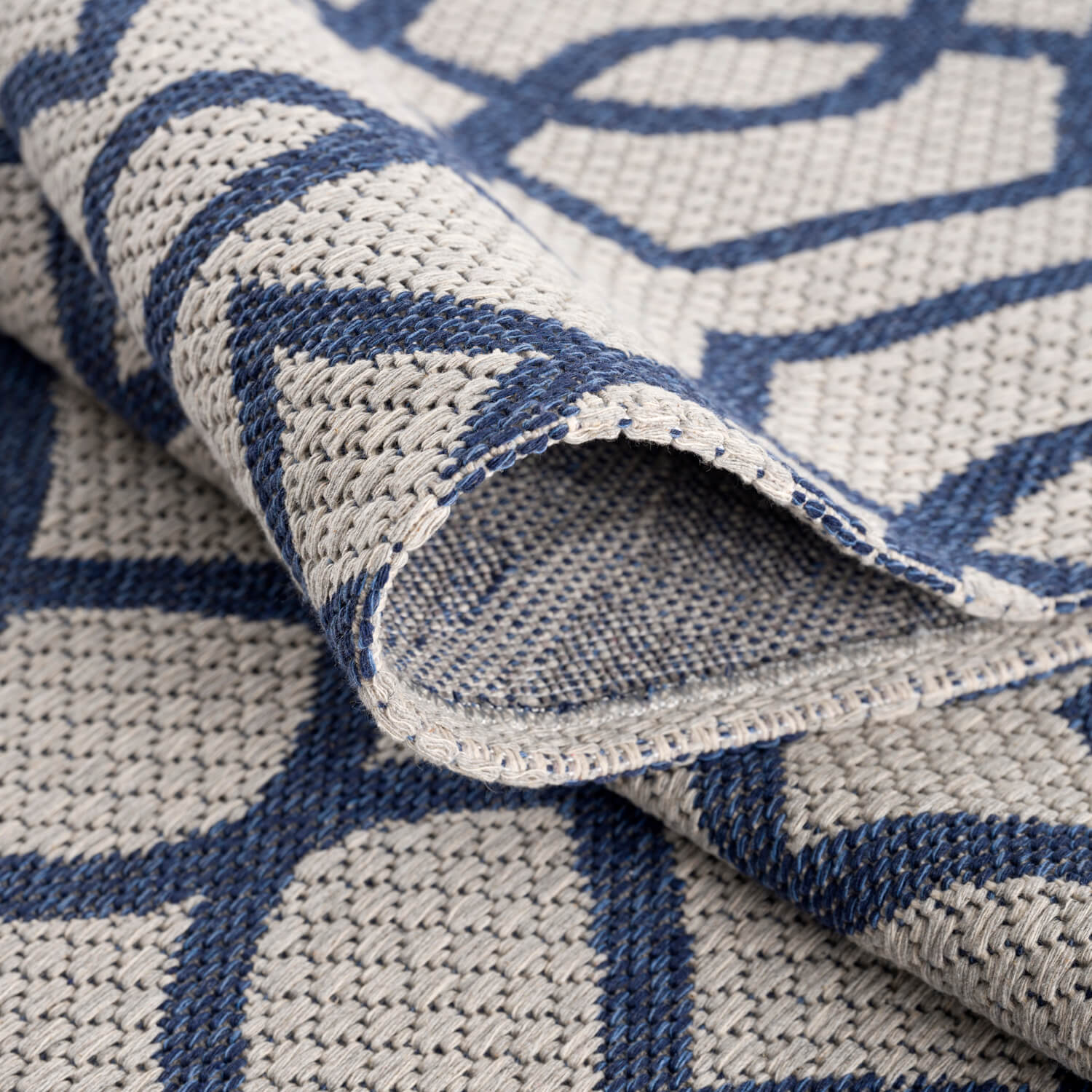 Blauw Tapijt Vlakgeweven Vloerkleed - Omid Vlakgeweven - Gemakkelijk in onderhoud 3 - Omid Carpets