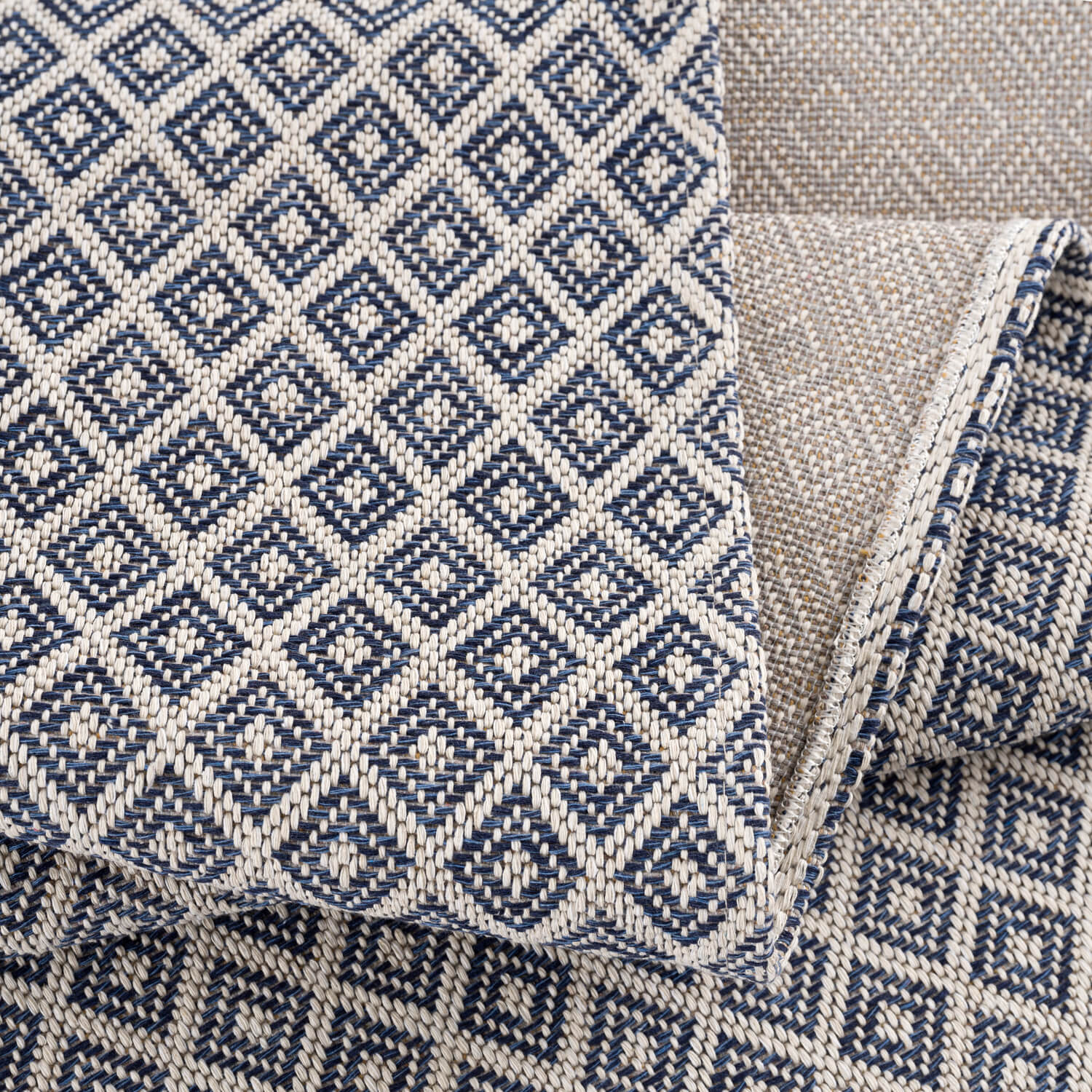 Blauw Tapijt Vlakgeweven Vloerkleed - Omid Vlakgeweven - Gemakkelijk in onderhoud - Omid Carpets