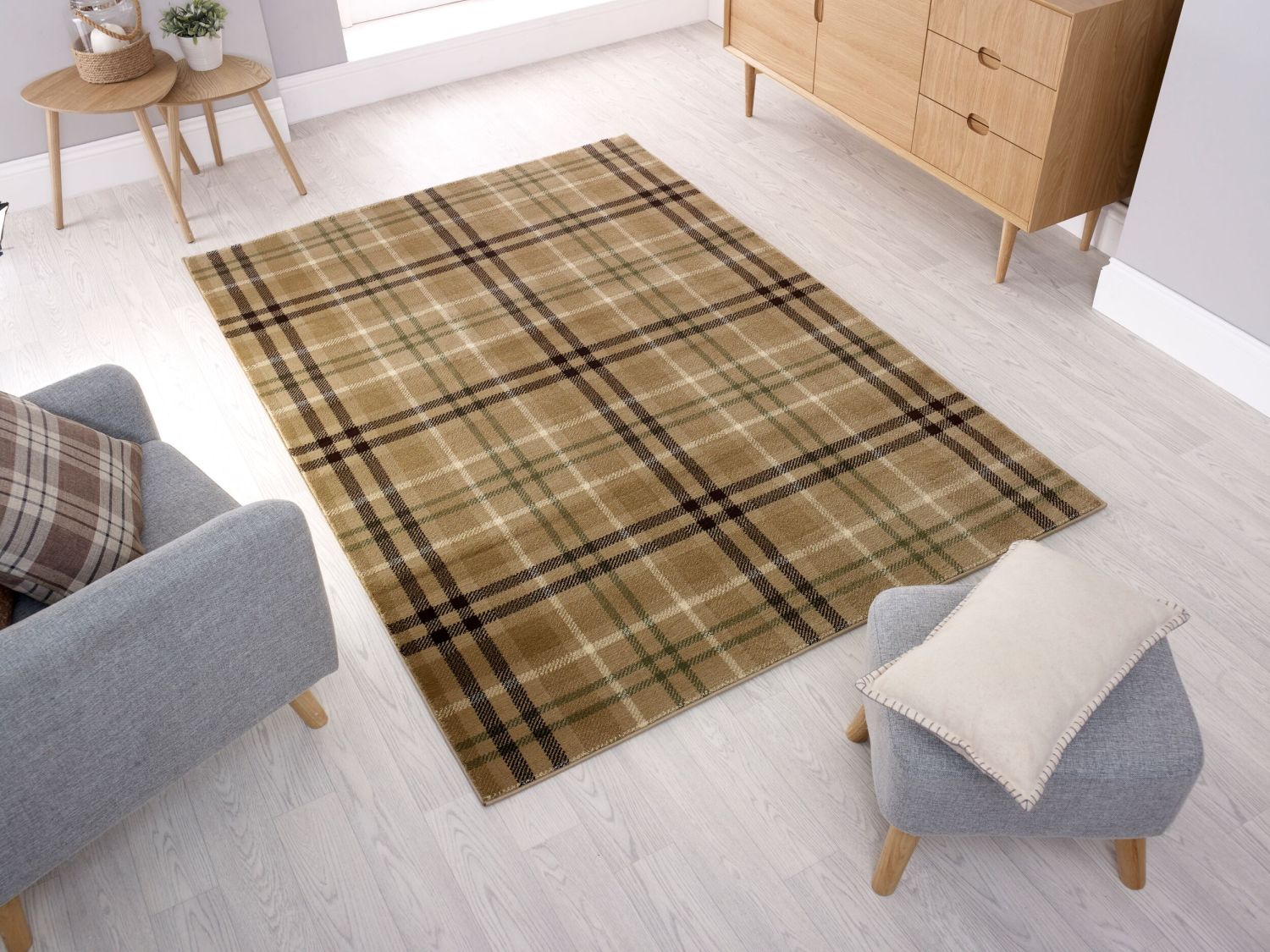 Beige Tapijt Laagpolig Vloerkleed Omid Feeling Good