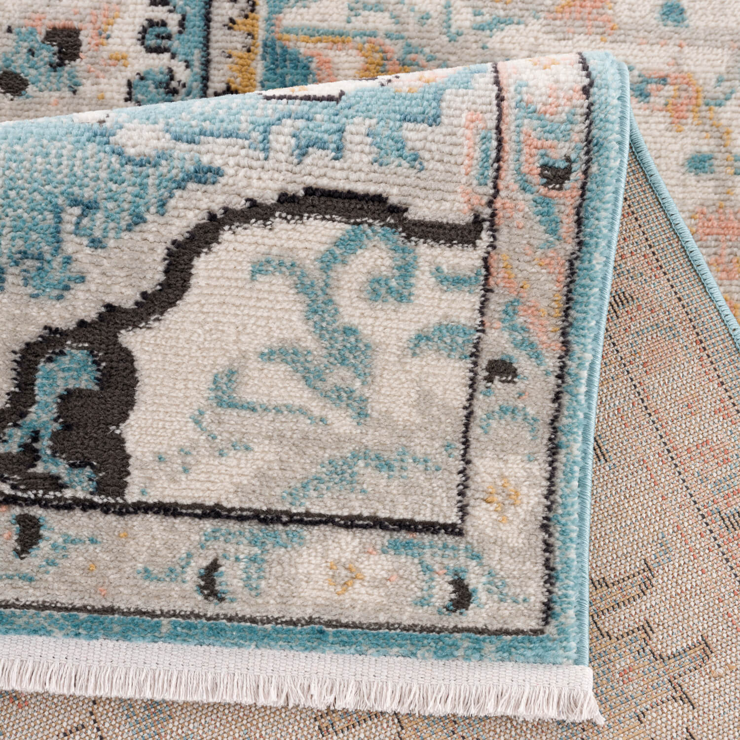 Blauw Tapijt Laagpolig Vintage Vloerkleed - Omid Vintage Lifestyle 2 - Omid Carpets