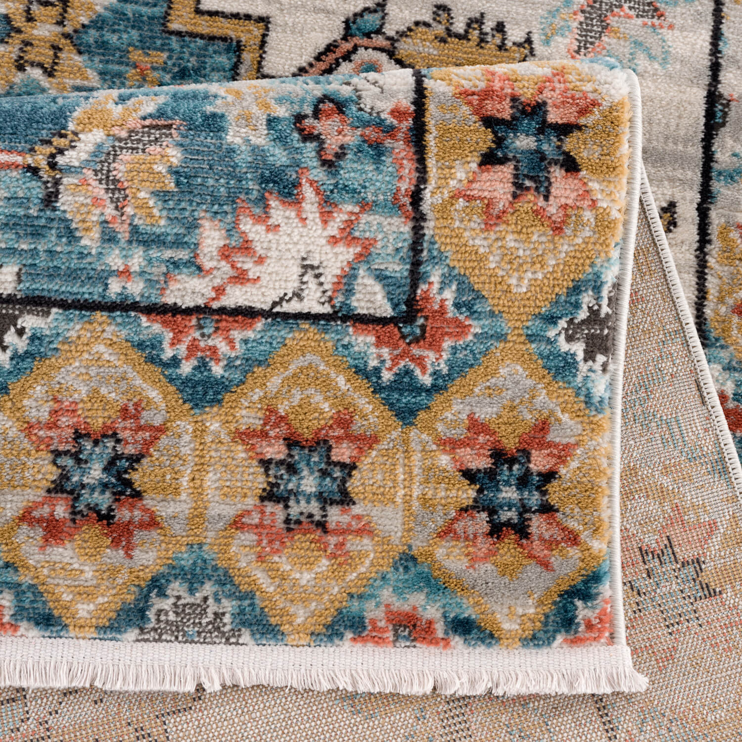 Blauw Tapijt Laagpolig Vintage Vloerkleed - Omid Vintage Lifestyle 3 - Omid Carpets