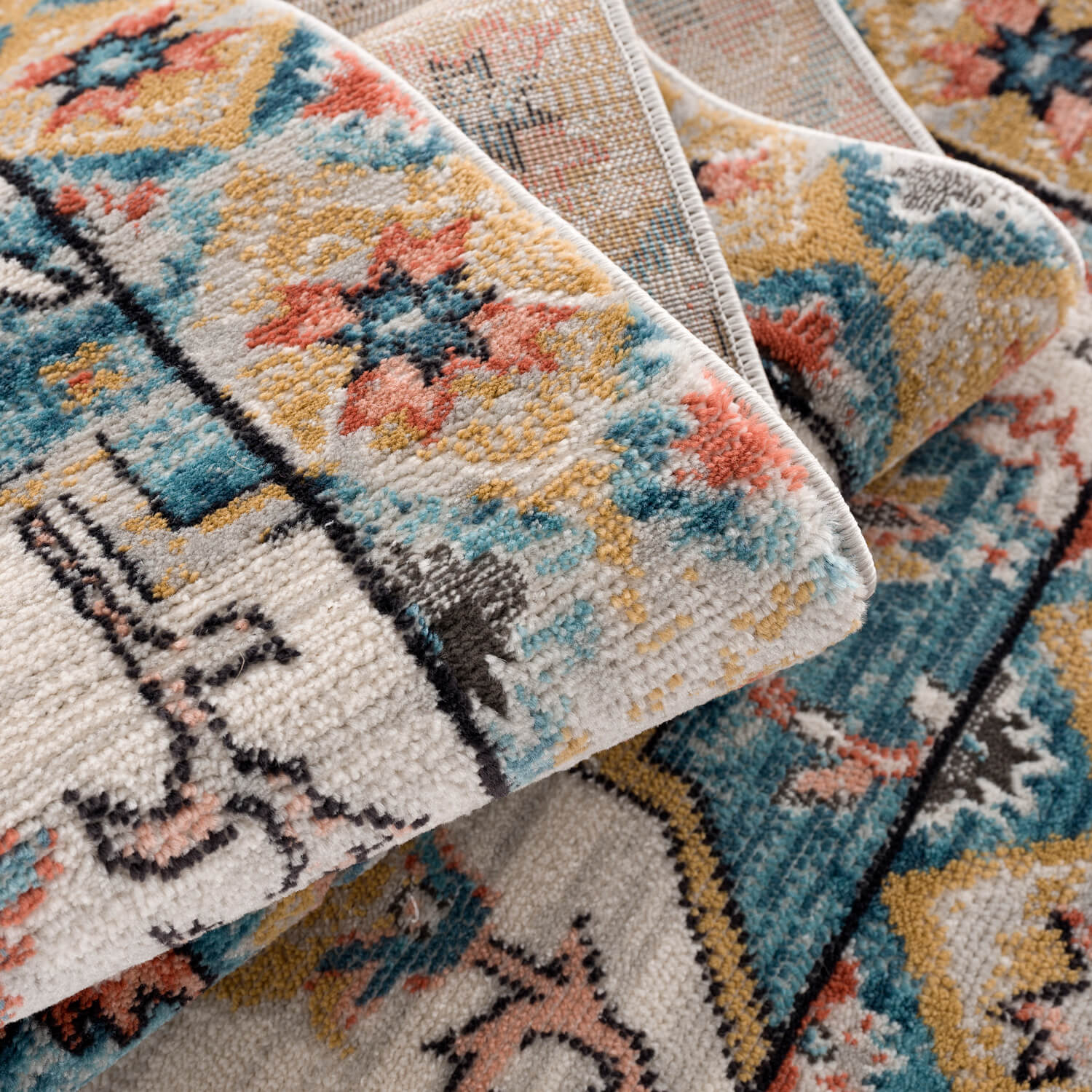 Blauw Tapijt Laagpolig Vintage Vloerkleed - Omid Vintage Lifestyle 3 - Omid Carpets