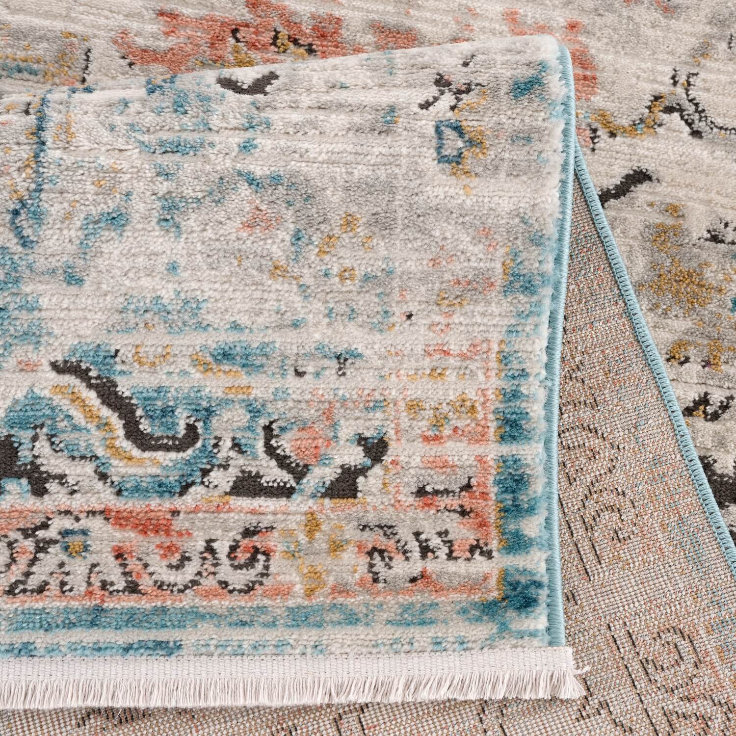 Blauw Tapijt Laagpolig Vintage Vloerkleed - Omid Vintage Lifestyle 6 - Omid Carpets