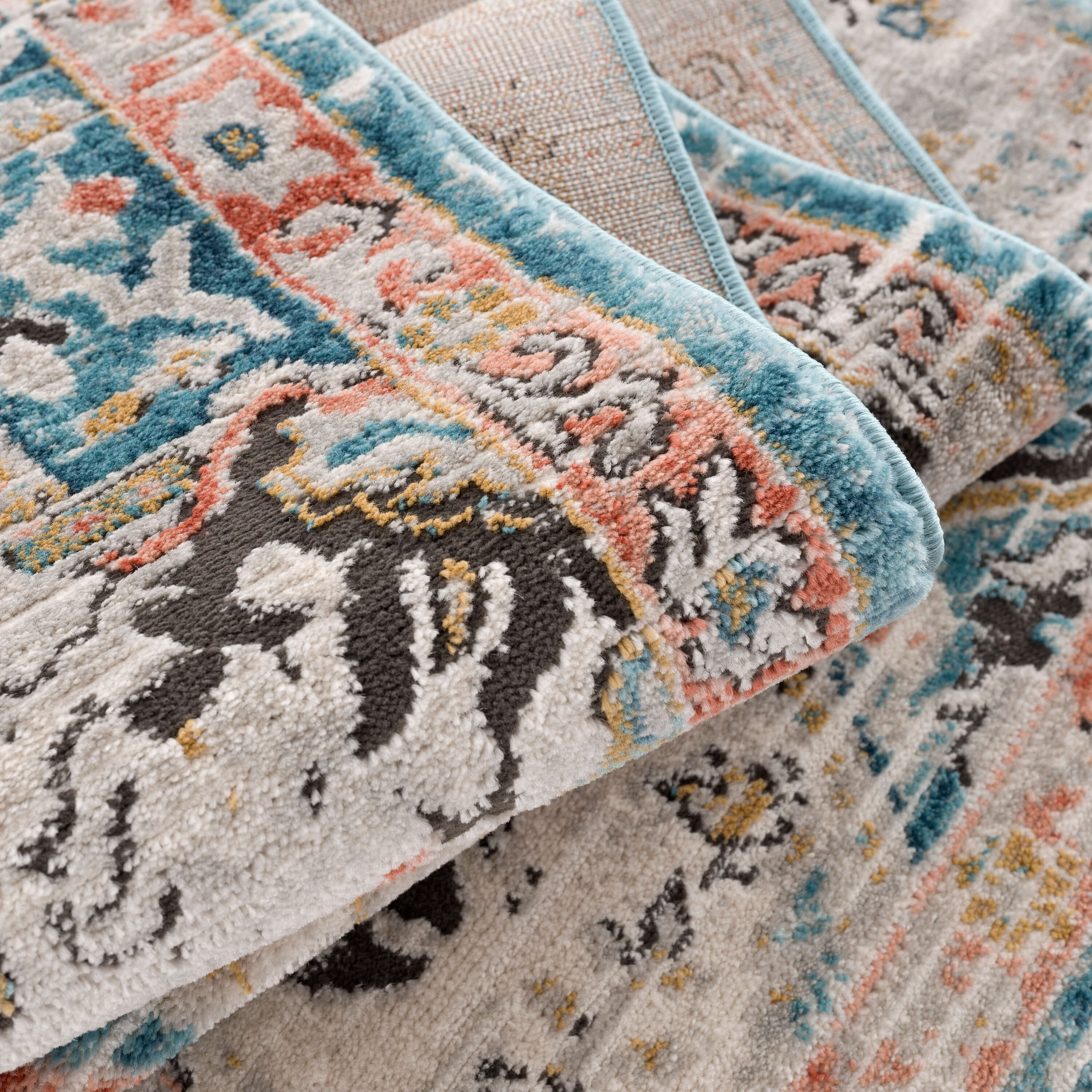 Blauw Tapijt Laagpolig Vintage Vloerkleed - Omid Vintage Lifestyle 6 - Omid Carpets