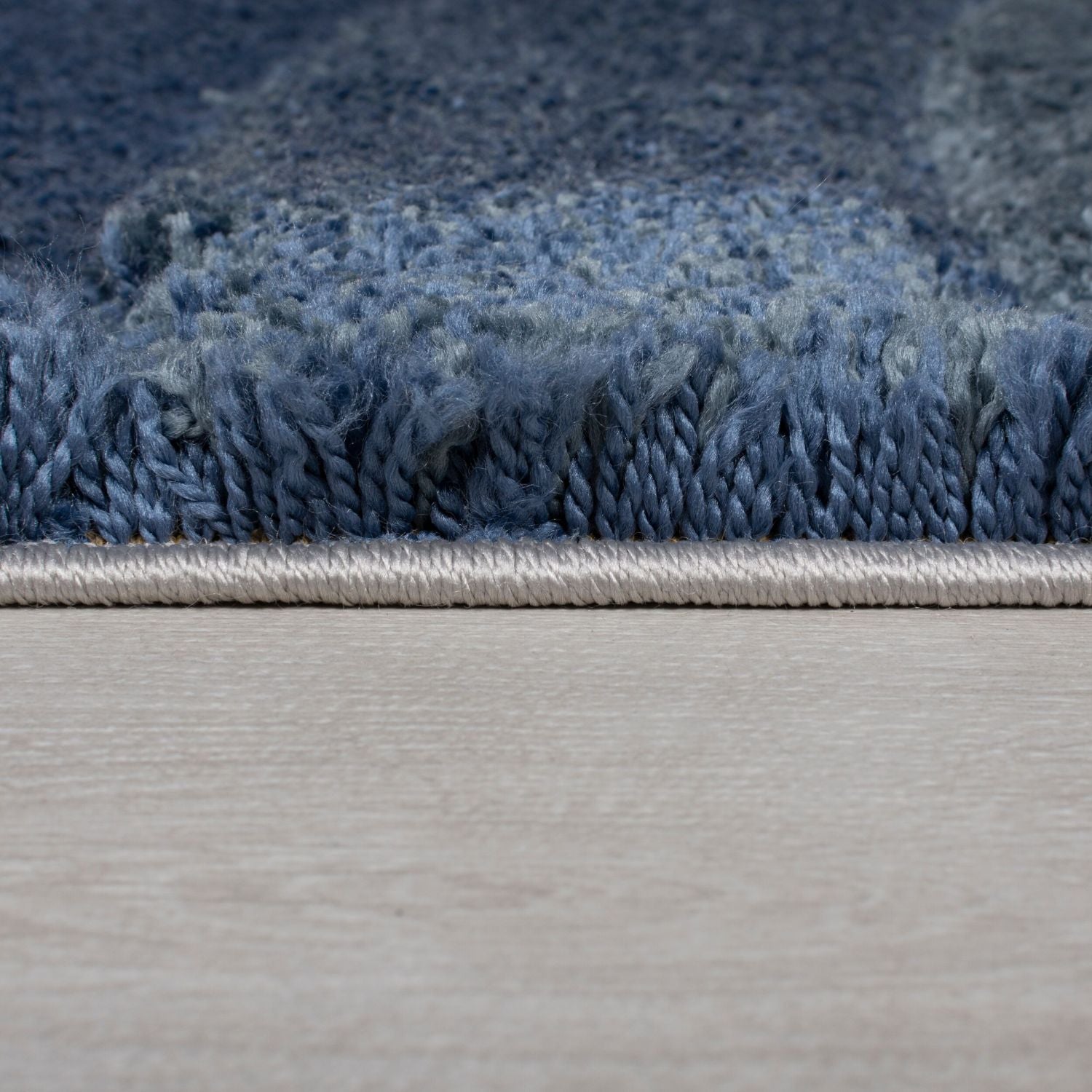 Blauw Tapijt Hoogpolig Vloerkleed - Omid Rainbow Waves