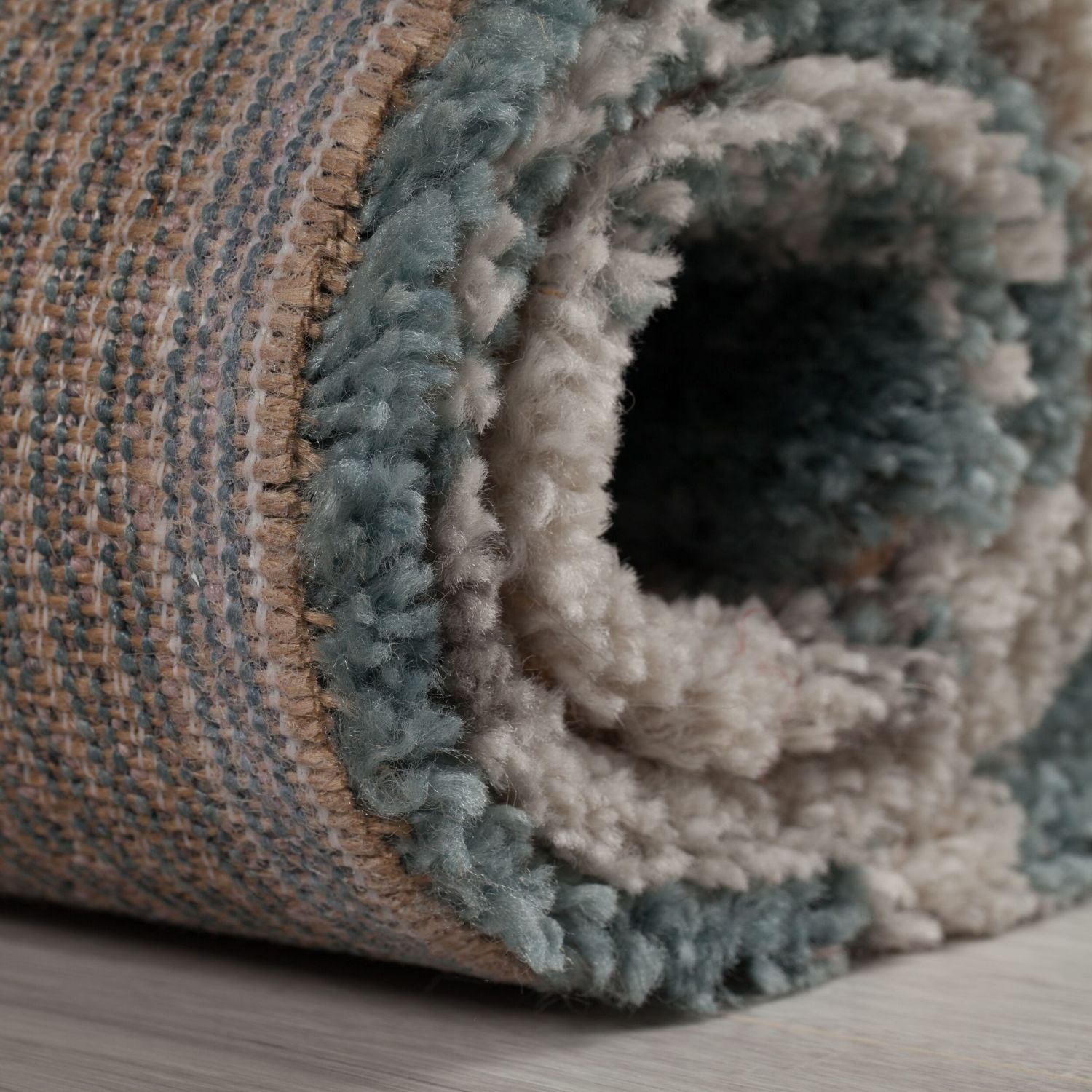 Blauw Tapijt Hoogpolig Vloerkleed - Omid Scandinavian