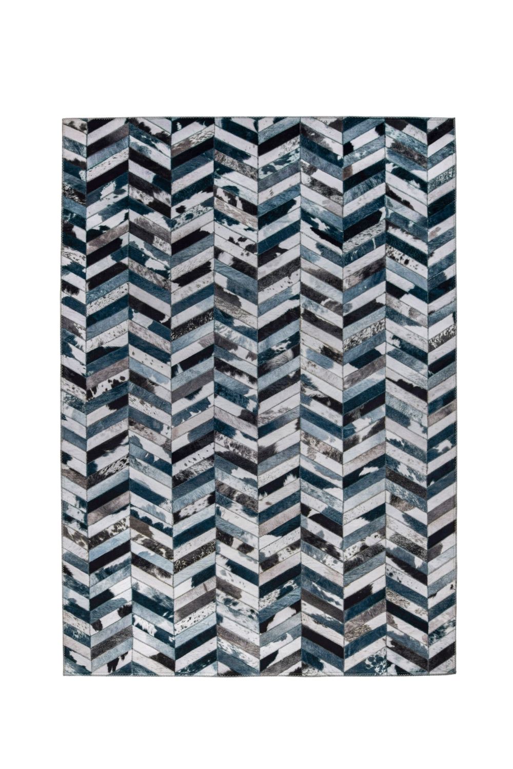 Blauw Tapijt Vlakgeweven Vloerkleed - Omid Patchwork