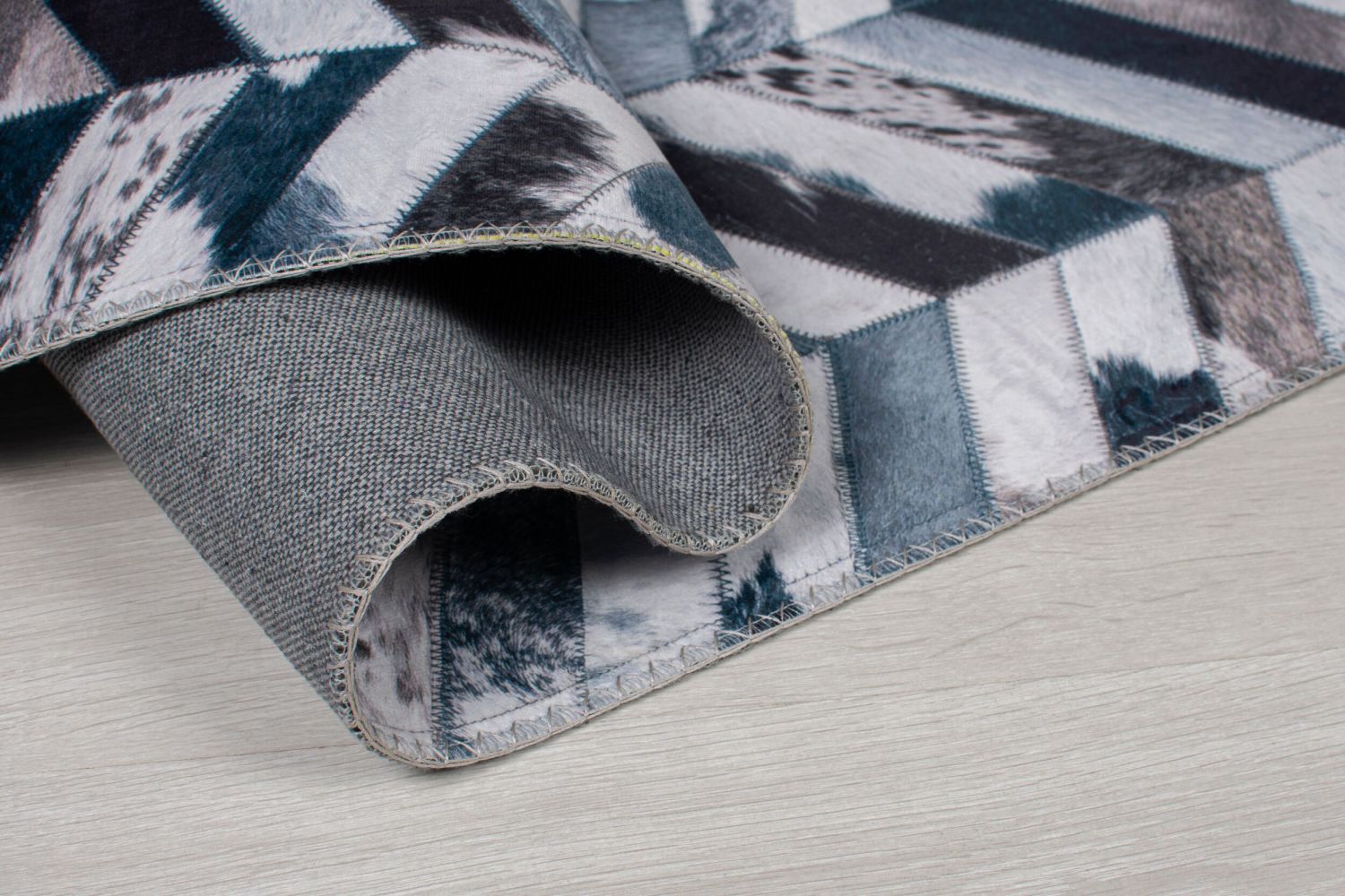 Blauw Tapijt Vlakgeweven Vloerkleed - Omid Patchwork