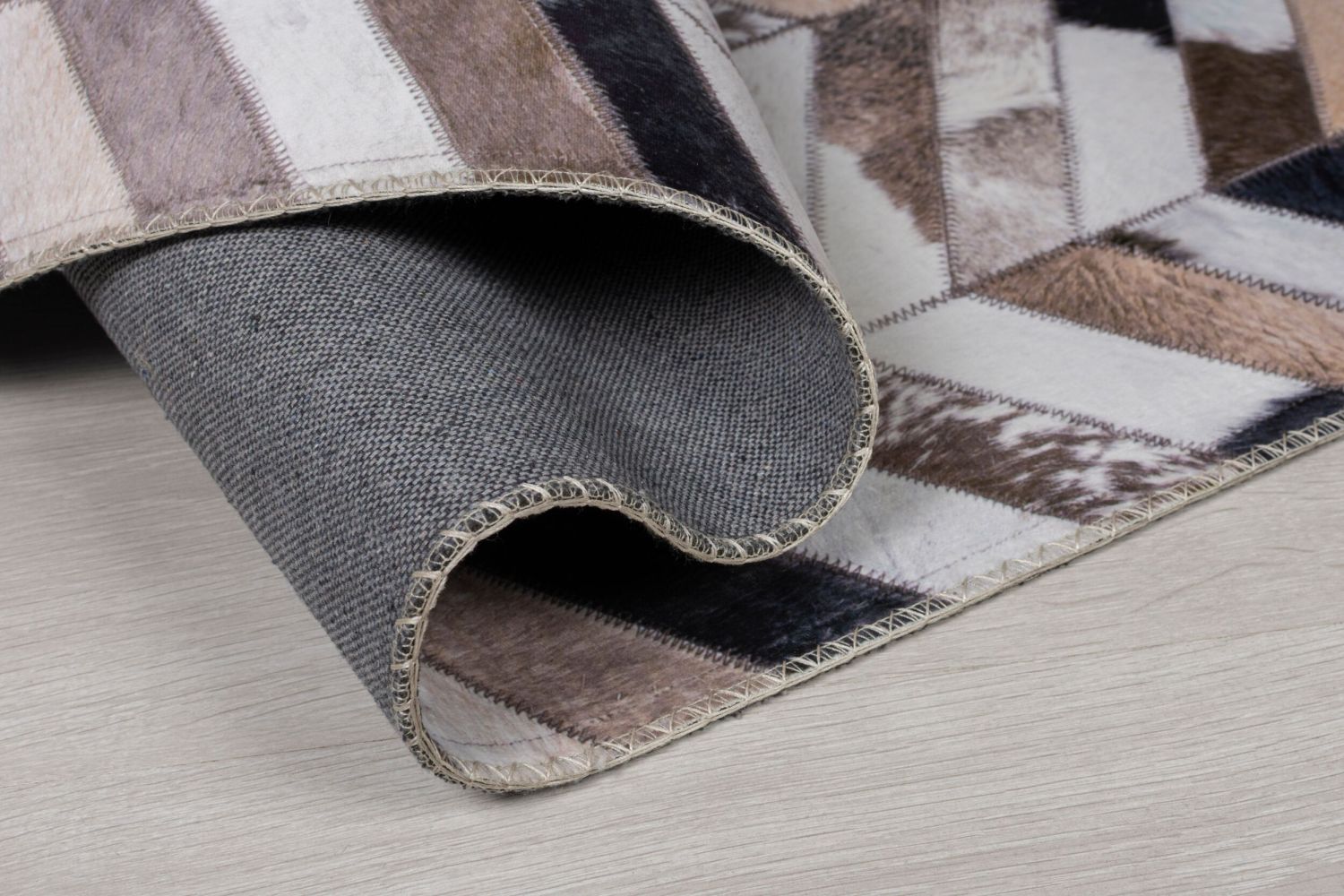 Bruin Tapijt Vlakgeweven Vloerkleed - Omid Patchwork