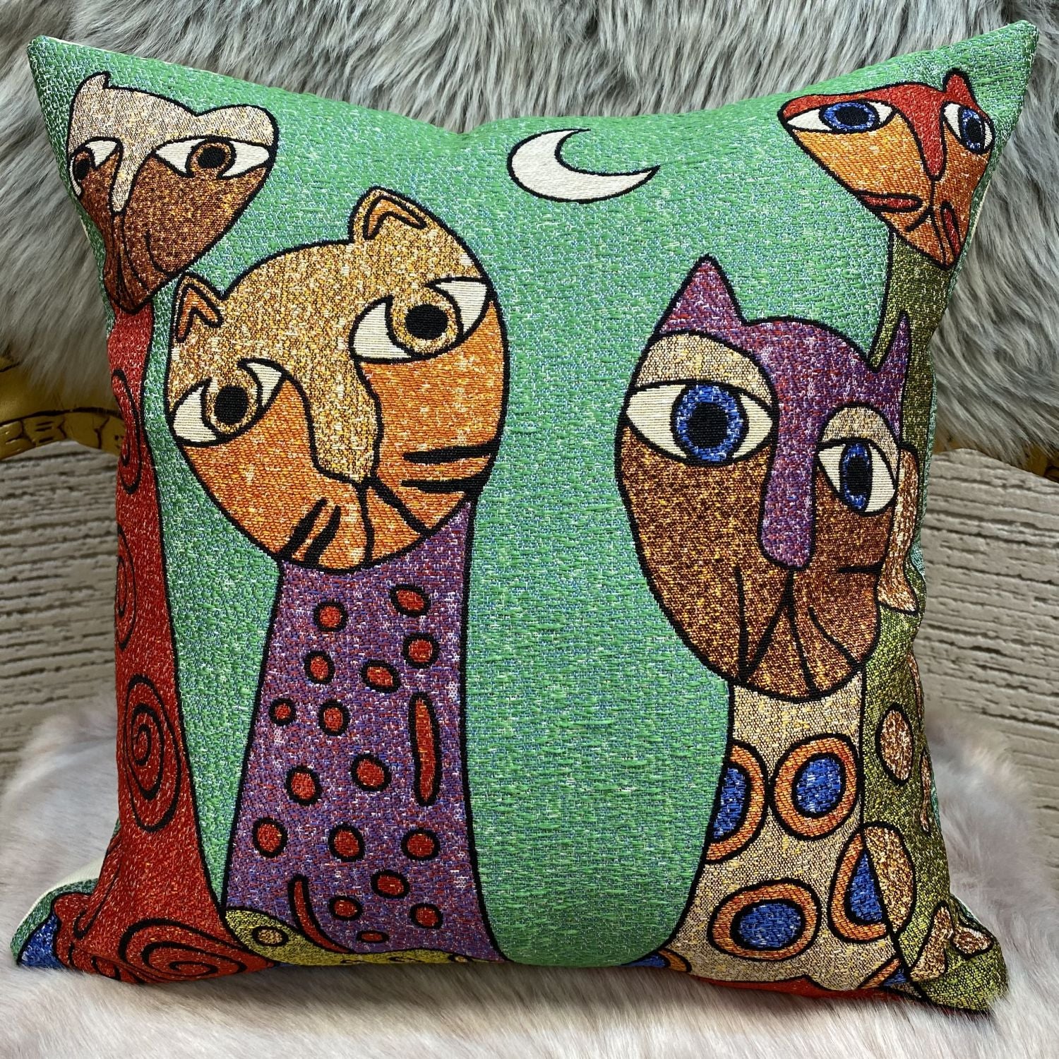 Cat Pillow 45x45cm - Pillow Cover - Cat Lover Gift - Cat Owner Gift - Cat Lover Gift Women - Cat Gifts for Cat Lovers - Fun Pillow