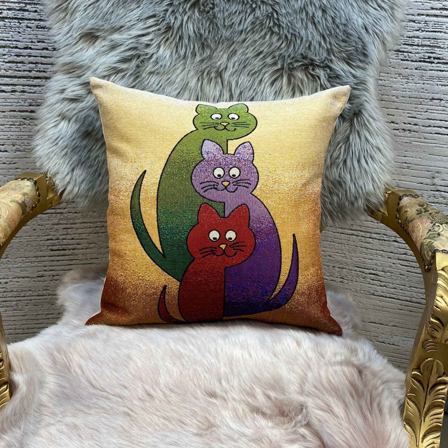 Cat Pillow 45x45cm - Pillow Cover - Cat Lover Gift - Cat Owner Gift - Cat Lover Gift Women - Cat Gifts for Cat Lovers - Fun Pillow
