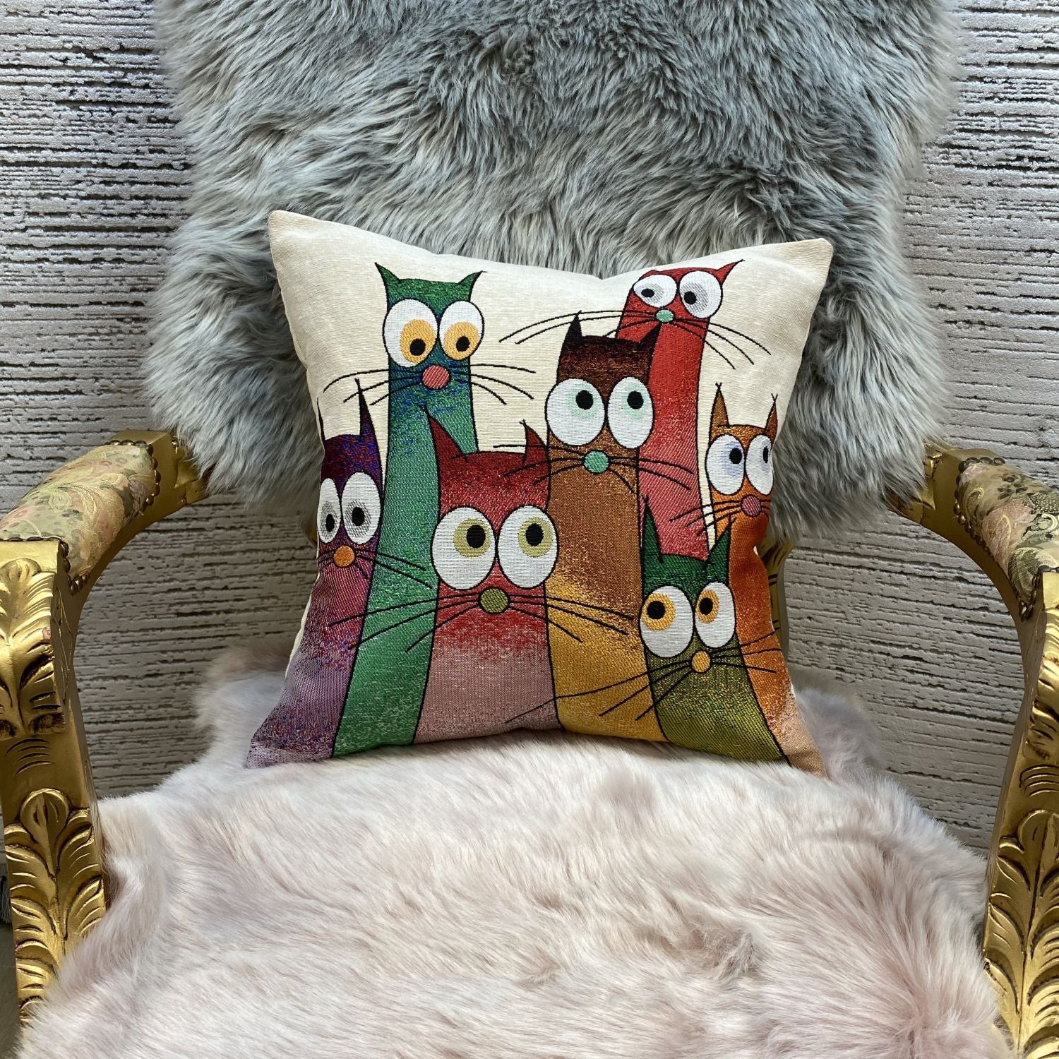 Cat Pillow 45x45cm - Pillow Cover - Cat Lover Gift - Cat Owner Gift - Cat Lover Gift Women - Cat Gifts for Cat Lovers - Fun Pillow
