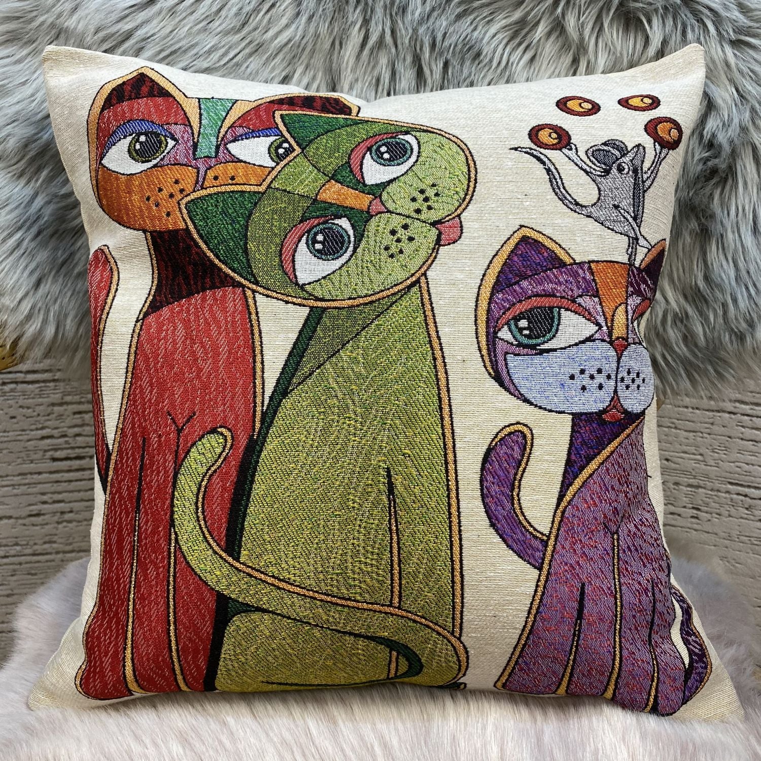 Cat Pillow 45x45cm - Pillow Cover - Cat Lover Gift - Cat Owner Gift - Cat Lover Gift Women - Cat Gifts for Cat Lovers - Fun Pillow