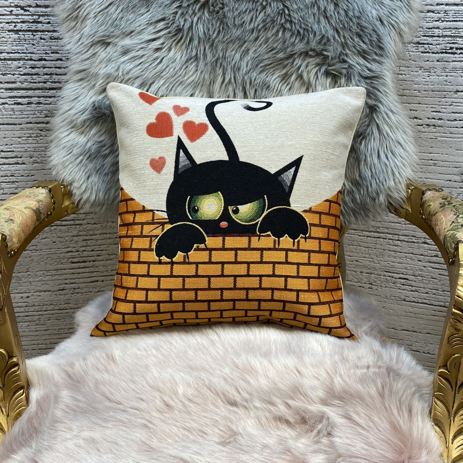 Cat Pillow 45x45cm - Pillow Cover - Cat Lover Gift - Cat Owner Gift - Cat Lover Gift Women - Cat Gifts for Cat Lovers - Fun Pillow