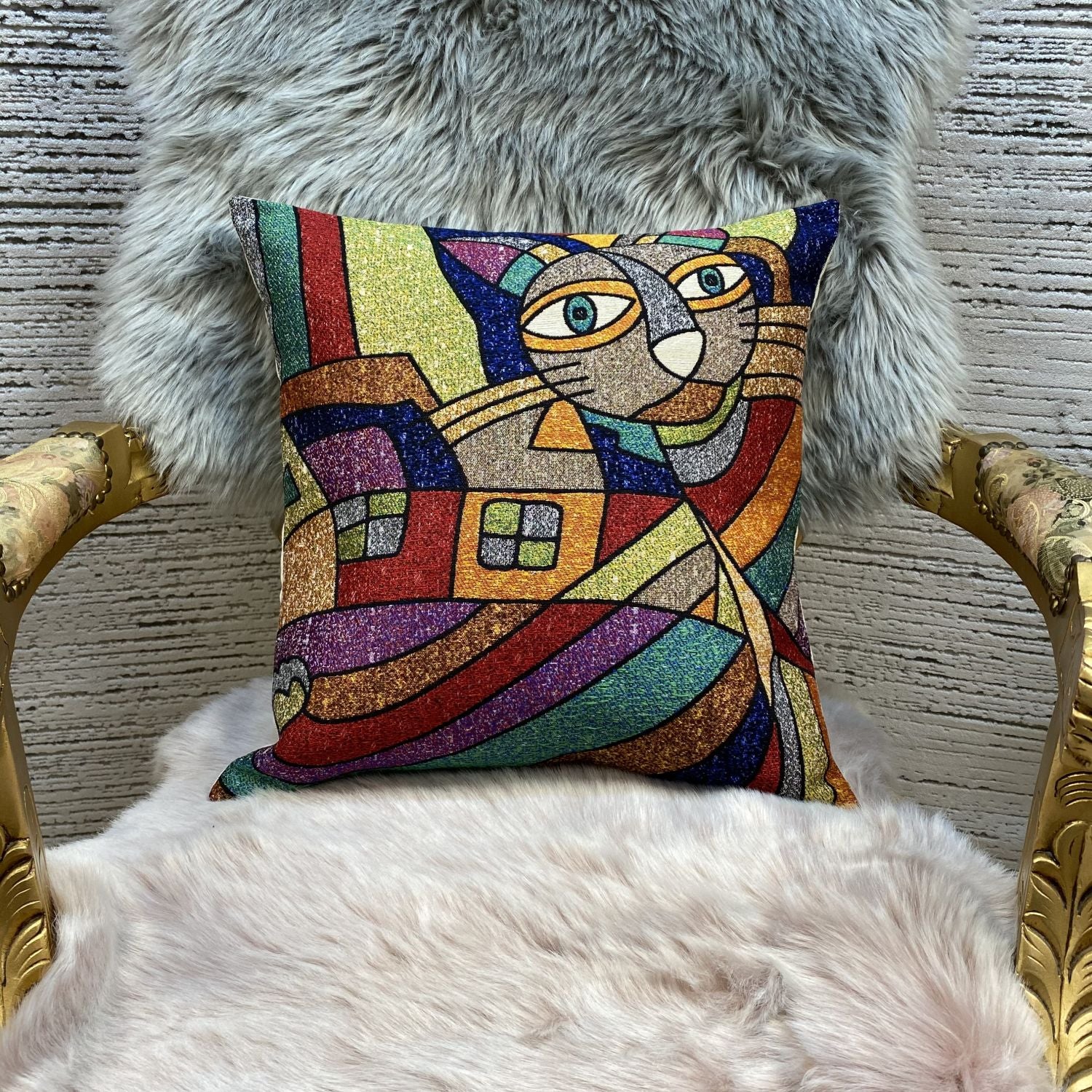 Cat Pillow 45x45cm - Pillow Cover - Cat Lover Gift - Cat Owner Gift - Cat Lover Gift Women - Cat Gifts for Cat Lovers - Fun Pillow