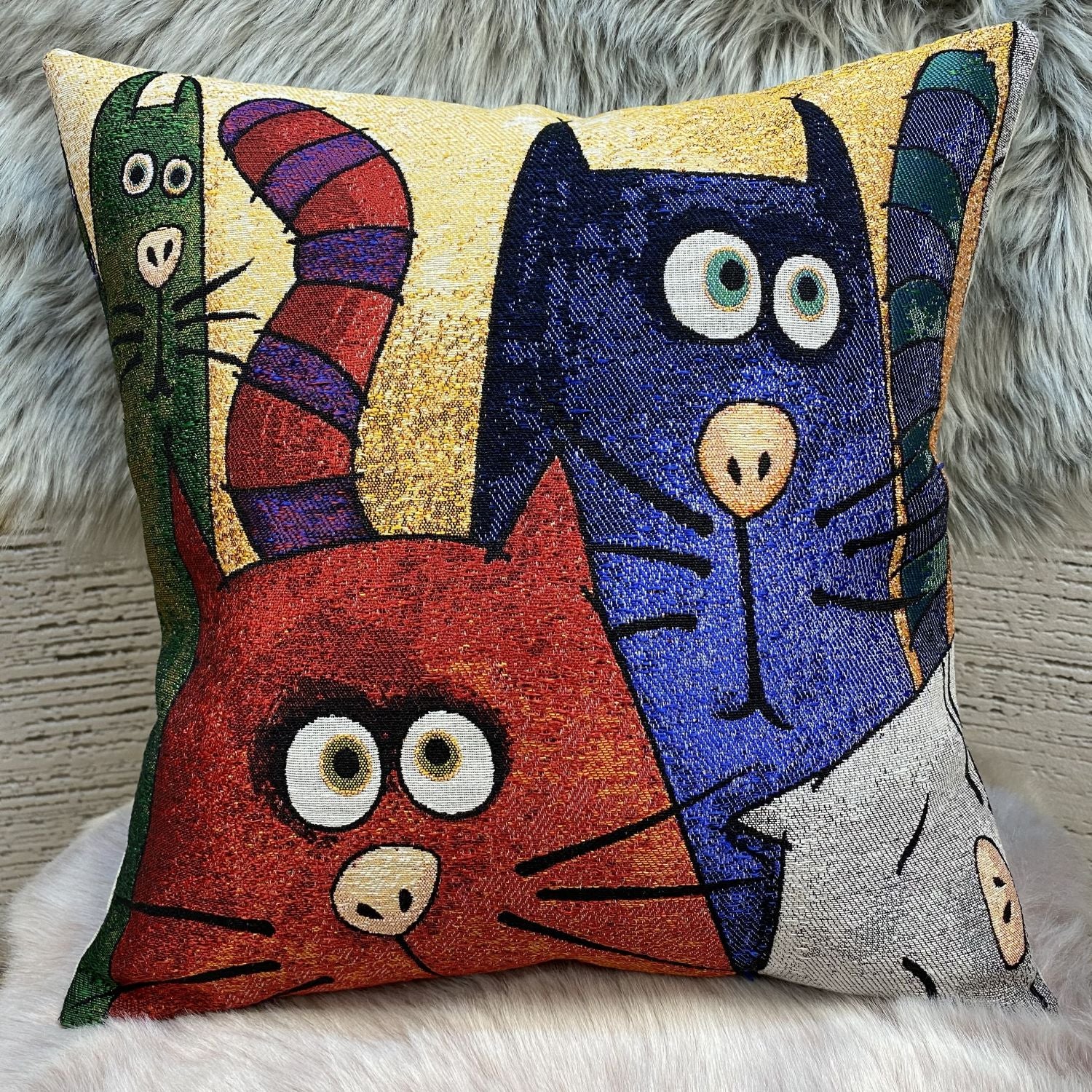 Cat Pillow 45x45cm - Pillow Cover - Cat Lover Gift - Cat Owner Gift - Cat Lover Gift Women - Cat Gifts for Cat Lovers - Fun Pillow