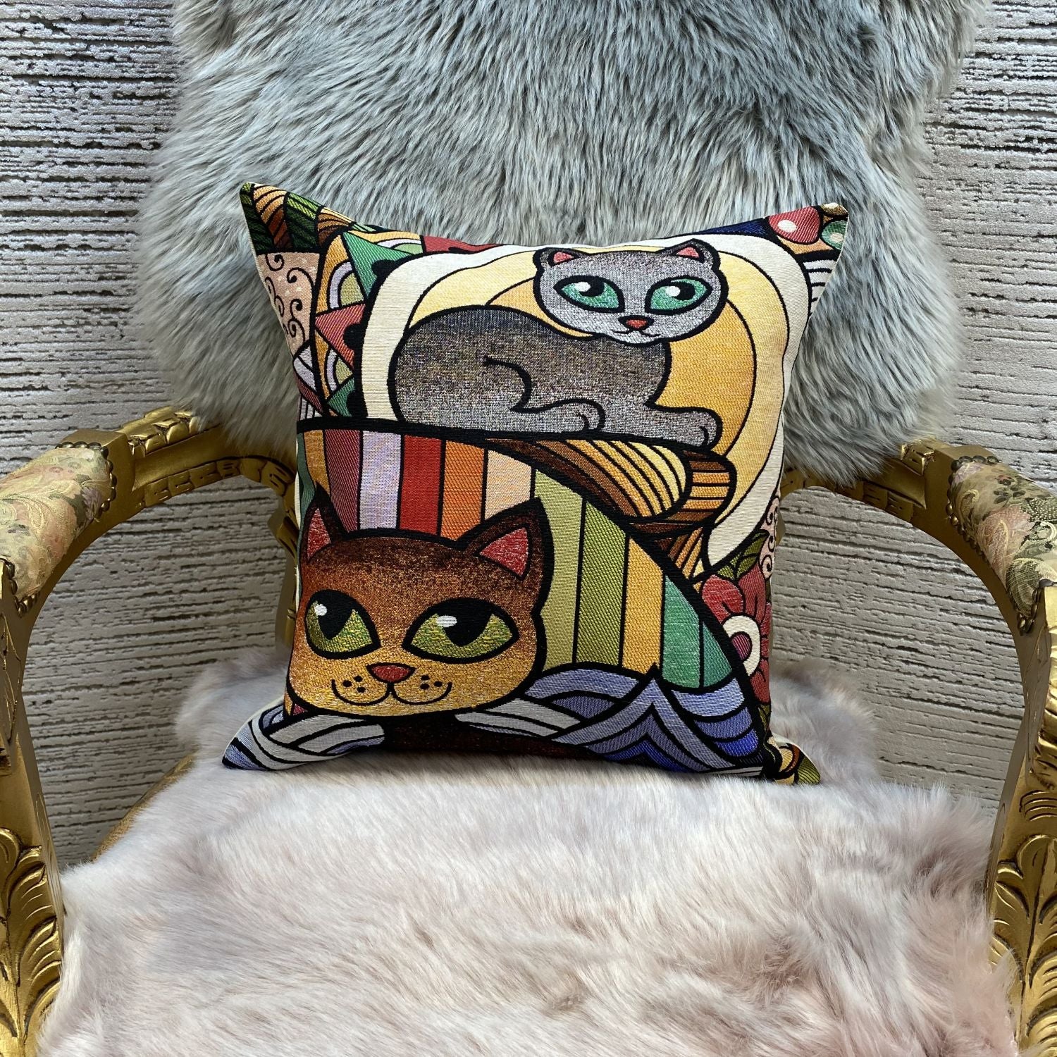 Cat Pillow 45x45cm - Pillow Cover - Cat Lover Gift - Cat Owner Gift - Cat Lover Gift Women - Cat Gifts for Cat Lovers - Fun Pillow