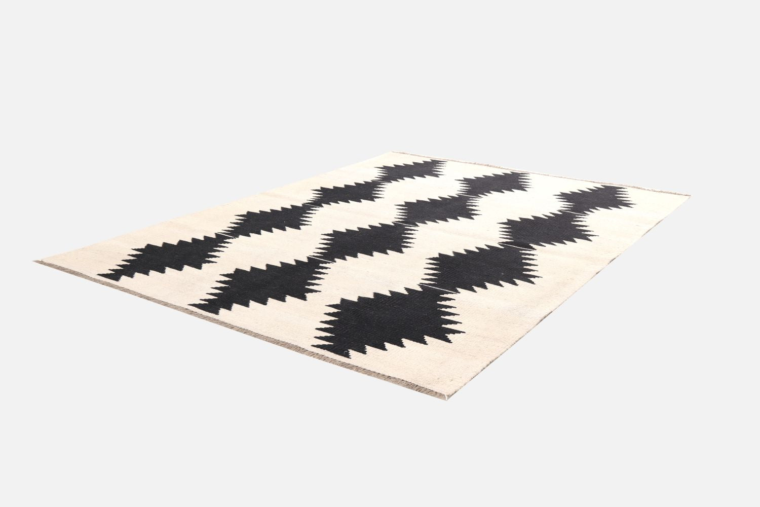 Beige Tapijt Laagpolig Handgeweven Wollen Vloerkleed - Omid Afghan Natural Kelim 176x118