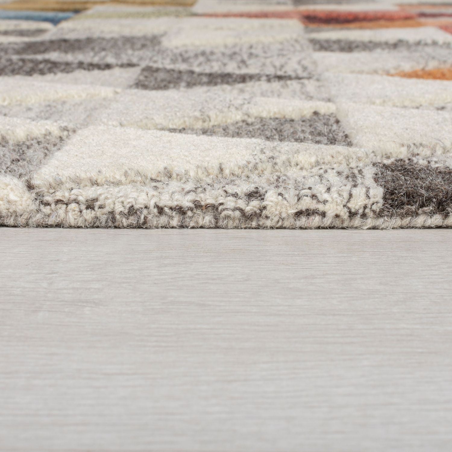 Kleurrijk Tapijt Laagpolig Wollen Vloerkleed - Omid Geometric Wool