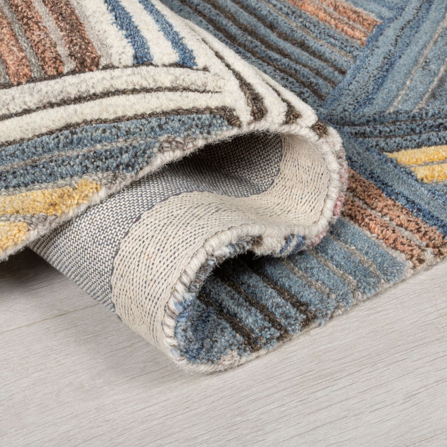 Kleurrijk Tapijt Laagpolig Wollen Vloerkleed - Omid Geometric Wool