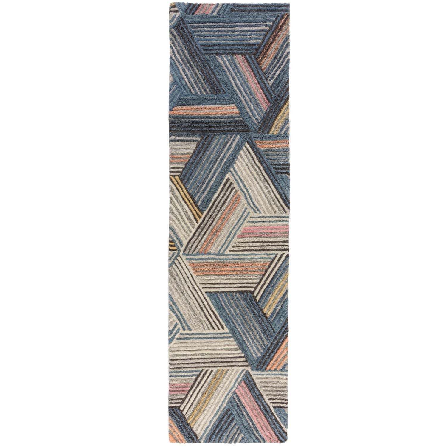 Kleurrijk Tapijt Laagpolig Wollen Vloerkleed - Omid Geometric Wool