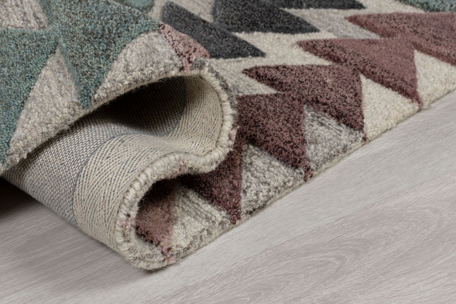 Kleurrijk Tapijt Laagpolig Wollen Vloerkleed - Omid Geometric Wool