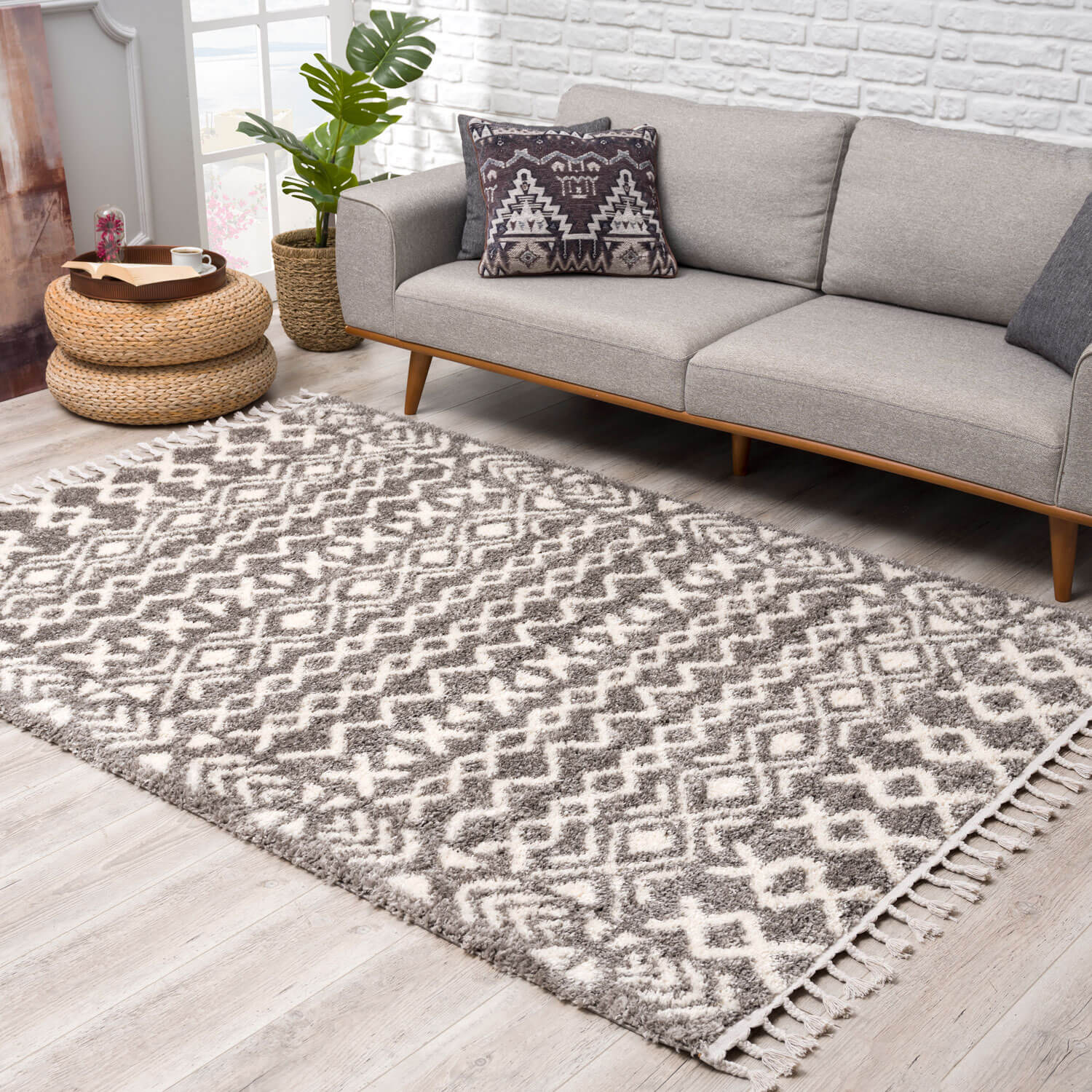 Bruin Tapijt Hoopolig Vloerkleed - Omid Berber Vibes - Omid Carpets