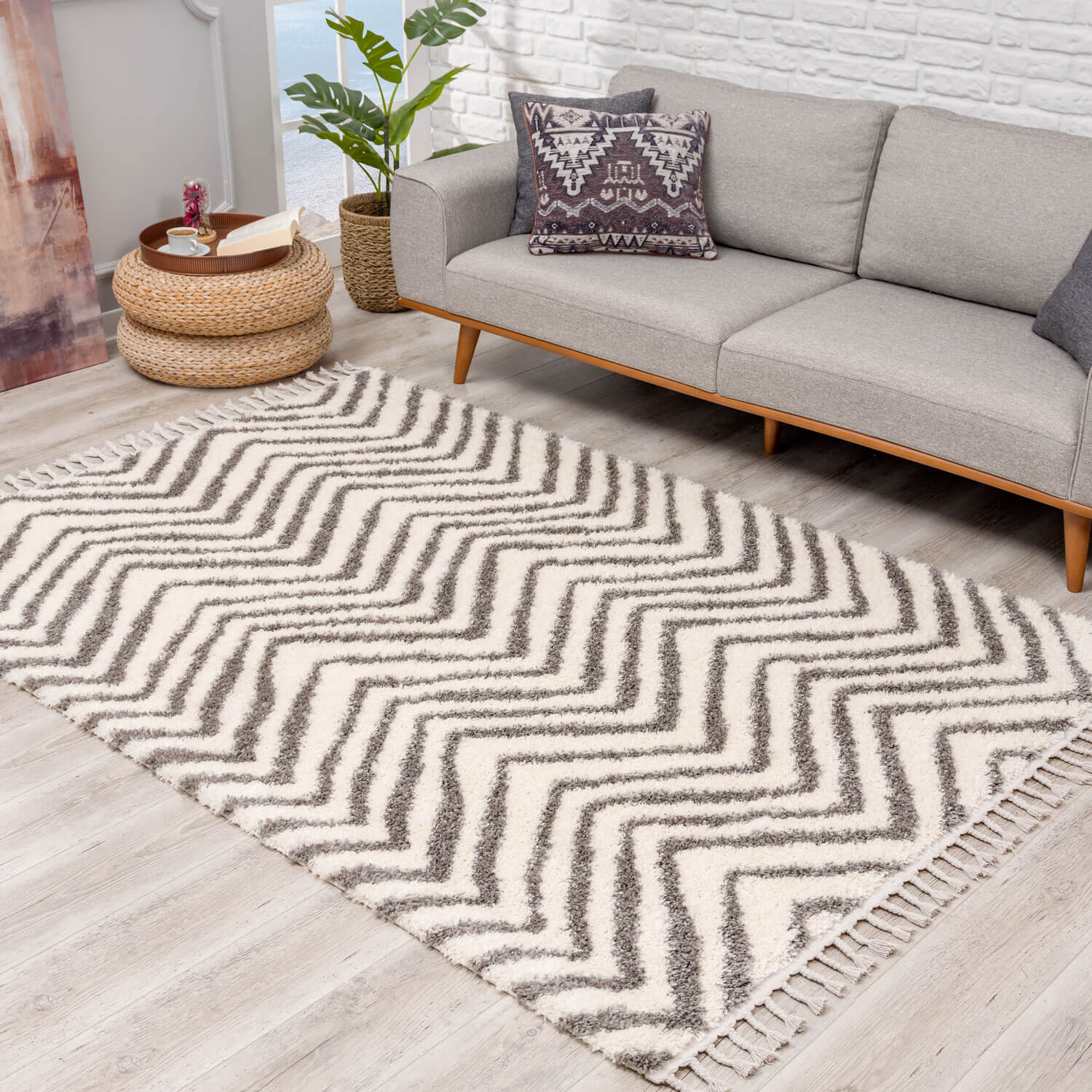 Crème Tapijt Hoopolig Vloerkleed - Omid Berber Vibes - Omid Carpets