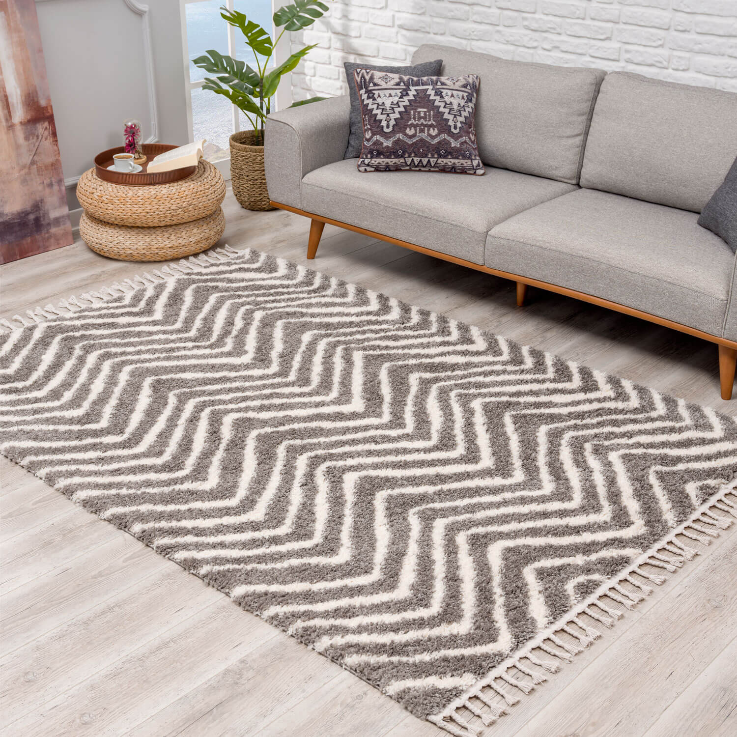 Bruin Tapijt Hoopolig Vloerkleed - Omid Berber Vibes 2 - Omid Carpets