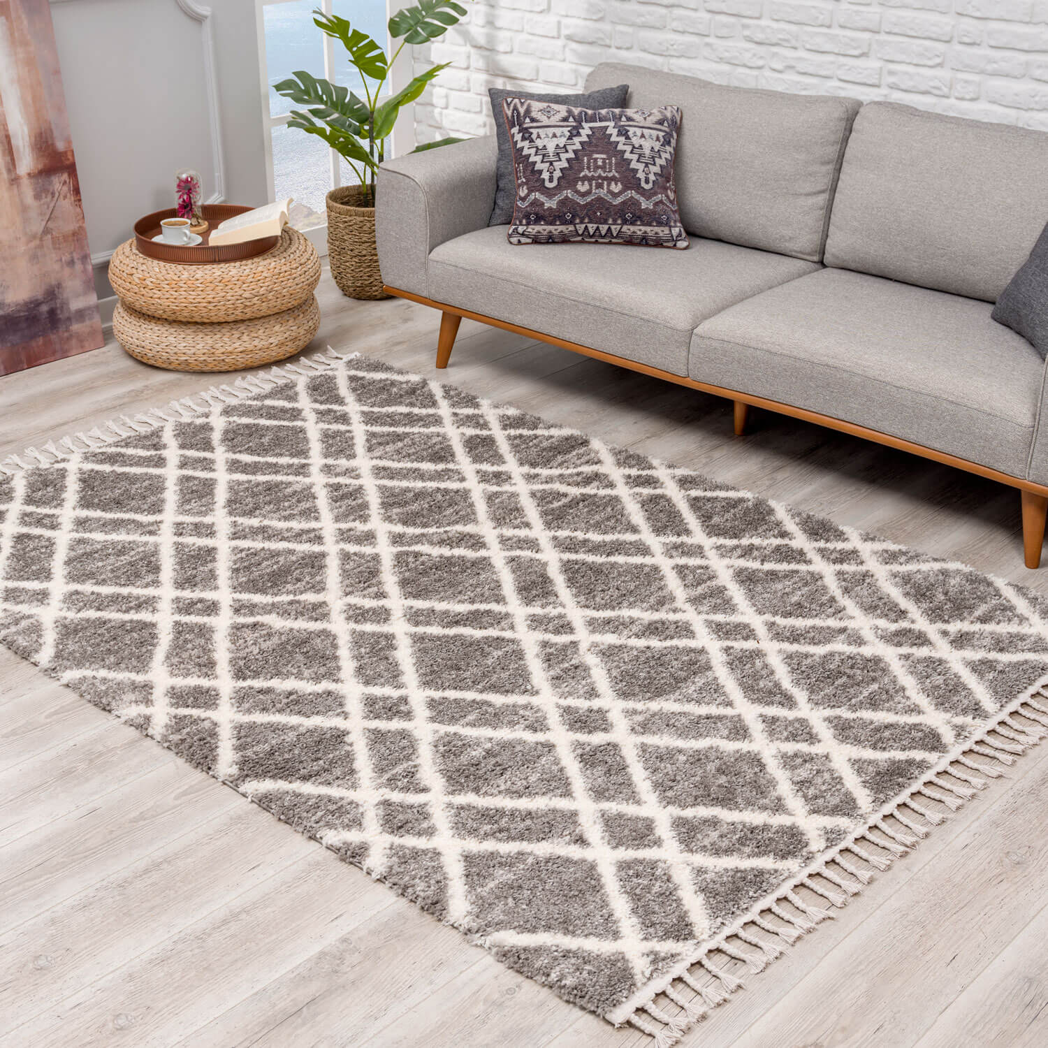 Bruin Tapijt Hoopolig Vloerkleed - Omid Berber Vibes 3 - Omid Carpets
