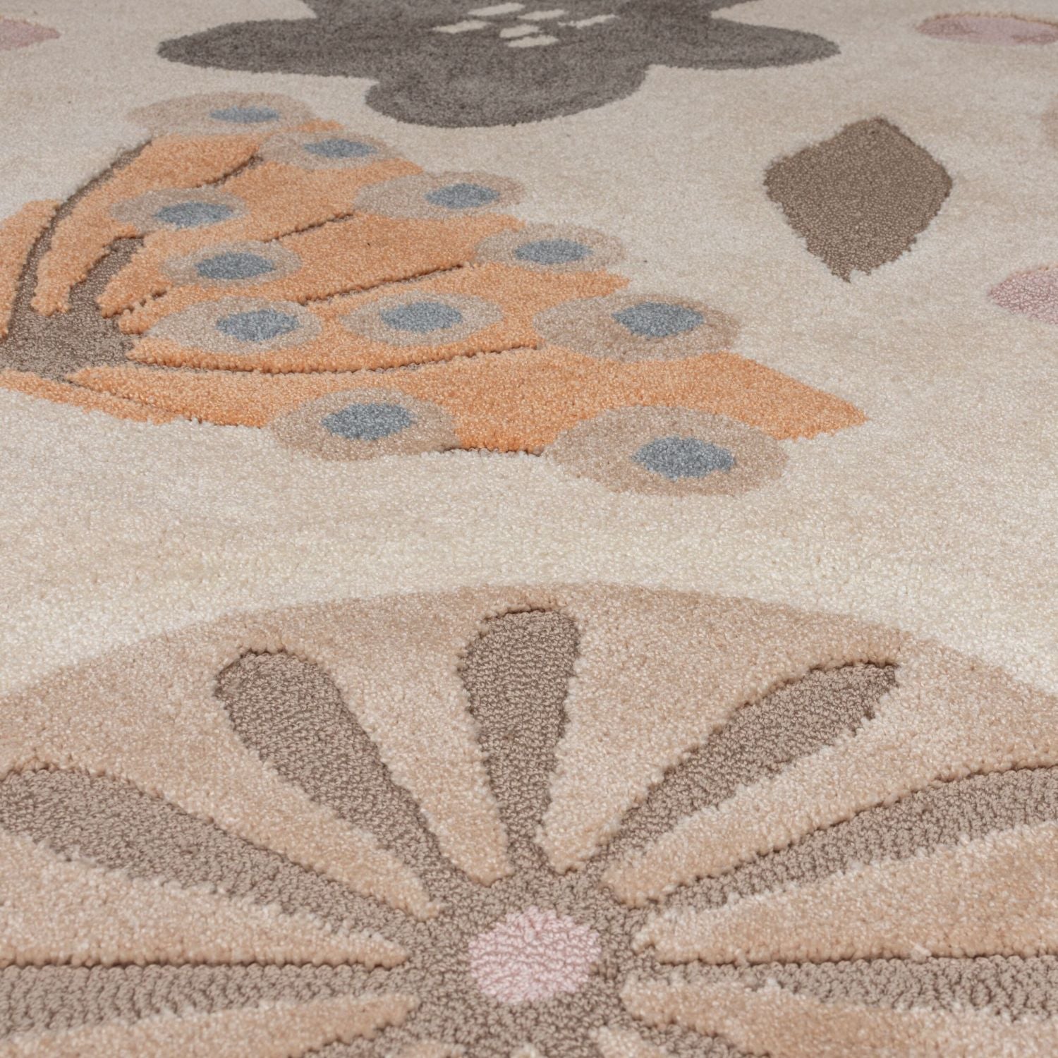Beige Tapijt Laagpolig Vloerkleed Omid Fauna & Flora
