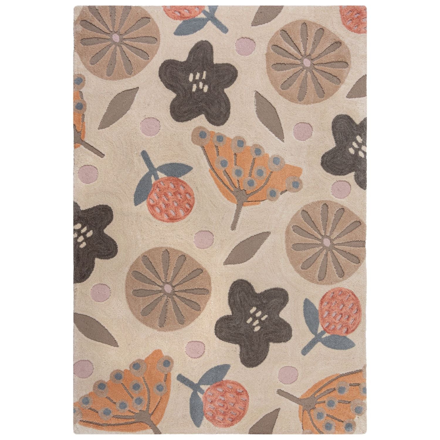 Beige Tapijt Laagpolig Vloerkleed Omid Fauna & Flora