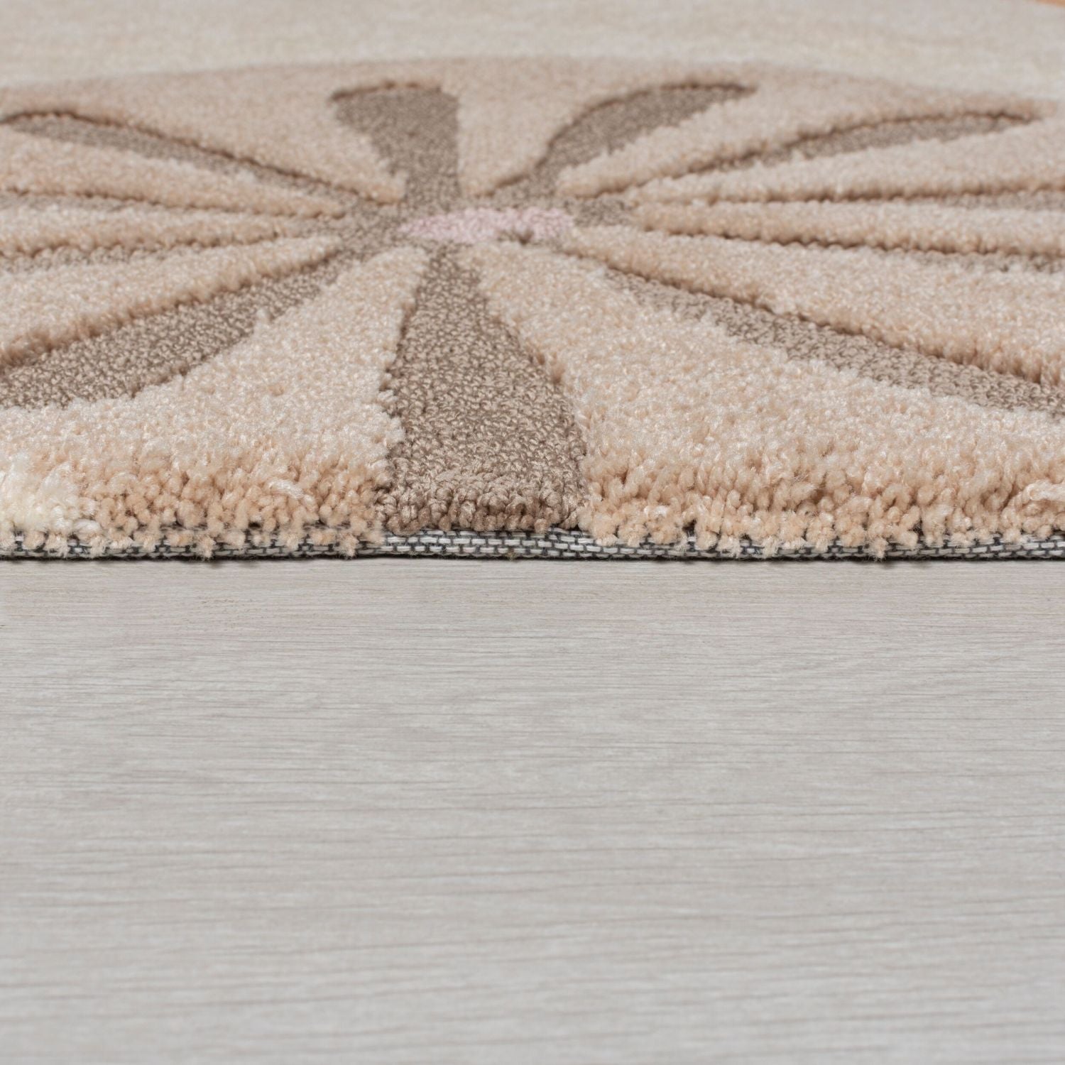 Beige Tapijt Laagpolig Vloerkleed Omid Fauna & Flora