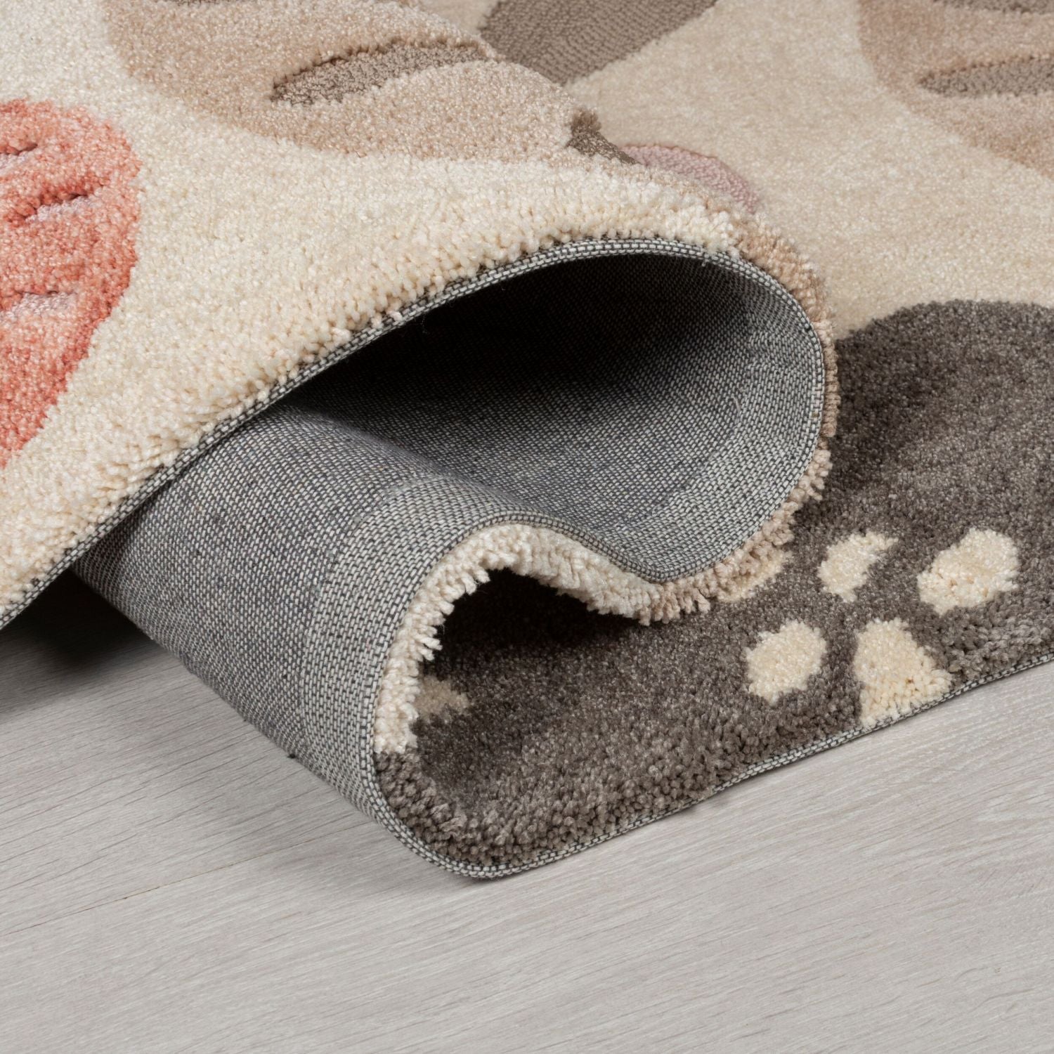 Beige Tapijt Laagpolig Vloerkleed Omid Fauna & Flora