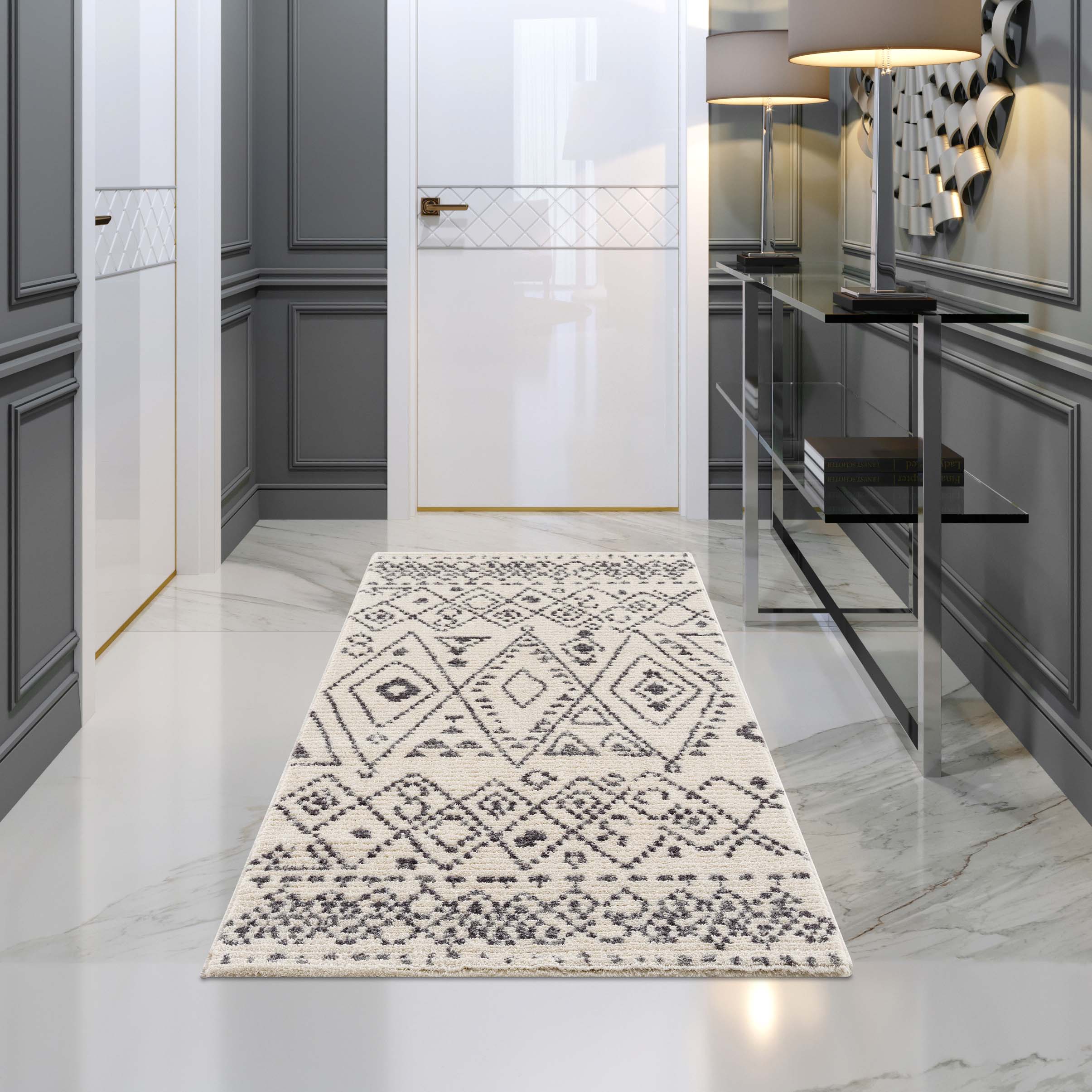 Crème Tapijt Laagpolig Vloerkleed - Omid Scandy