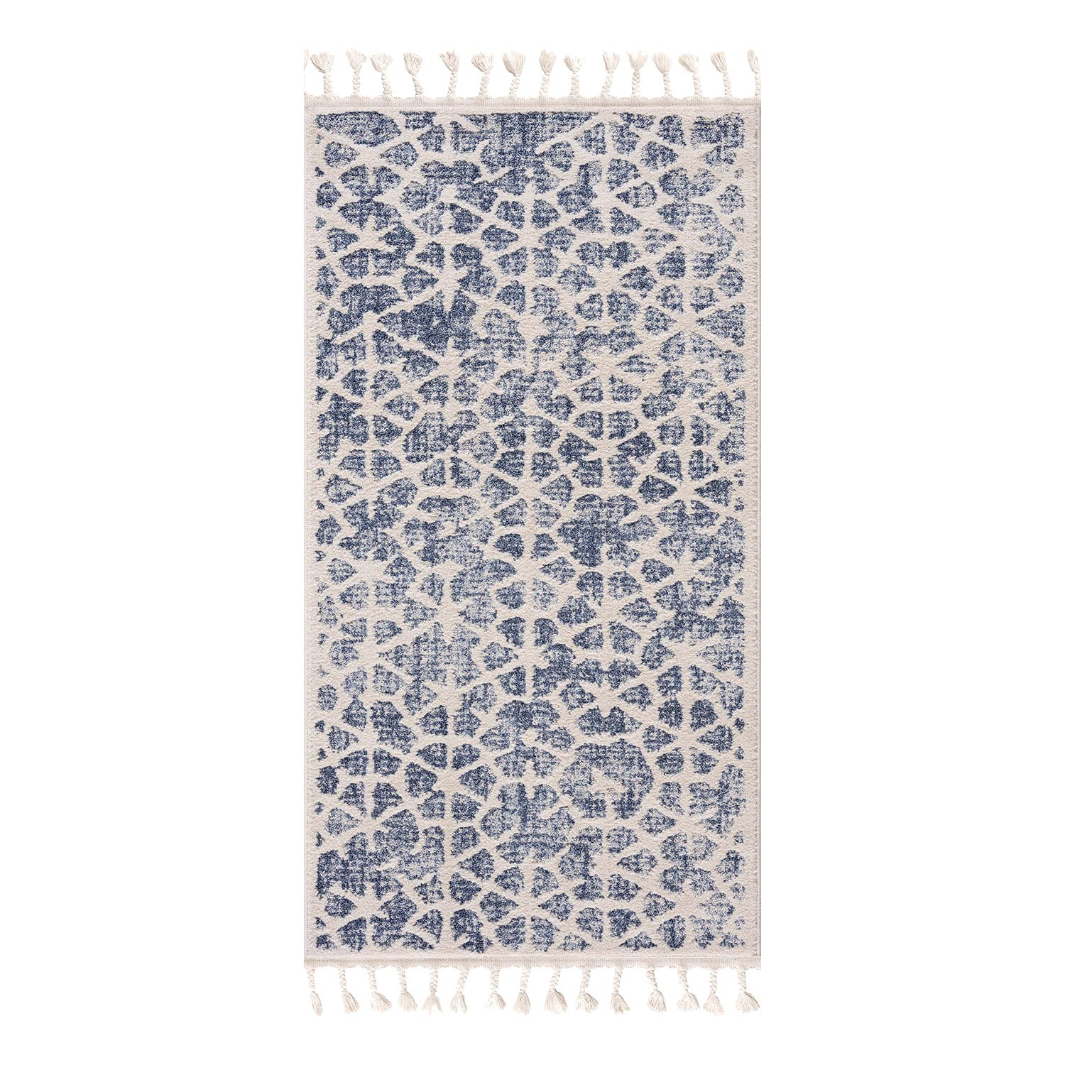 Blauw Tapijt Laagpolig Vloerkleed - Omid Modern Carving
